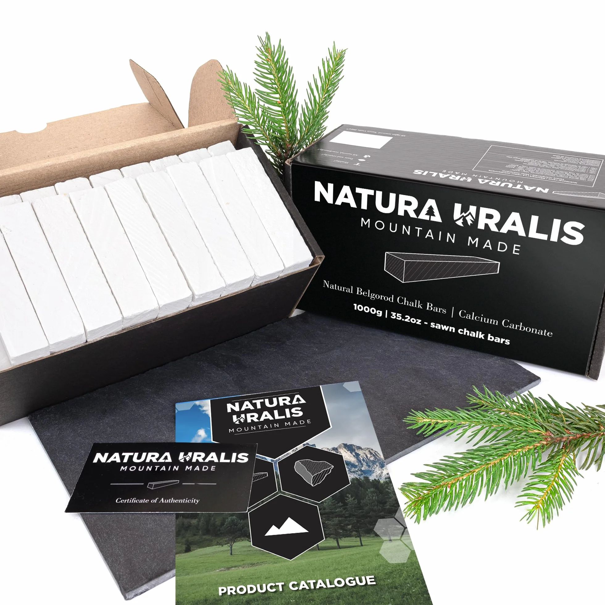 Natura Uralis Premium Belgorod Tynk Siekany | 1000g Białych Słupków Wapiennych - Niesamowity Chrzęst, Satysfakcjonująca Ziemista, Aksamitna i Solidna Tekstura, Sensacja ASMR