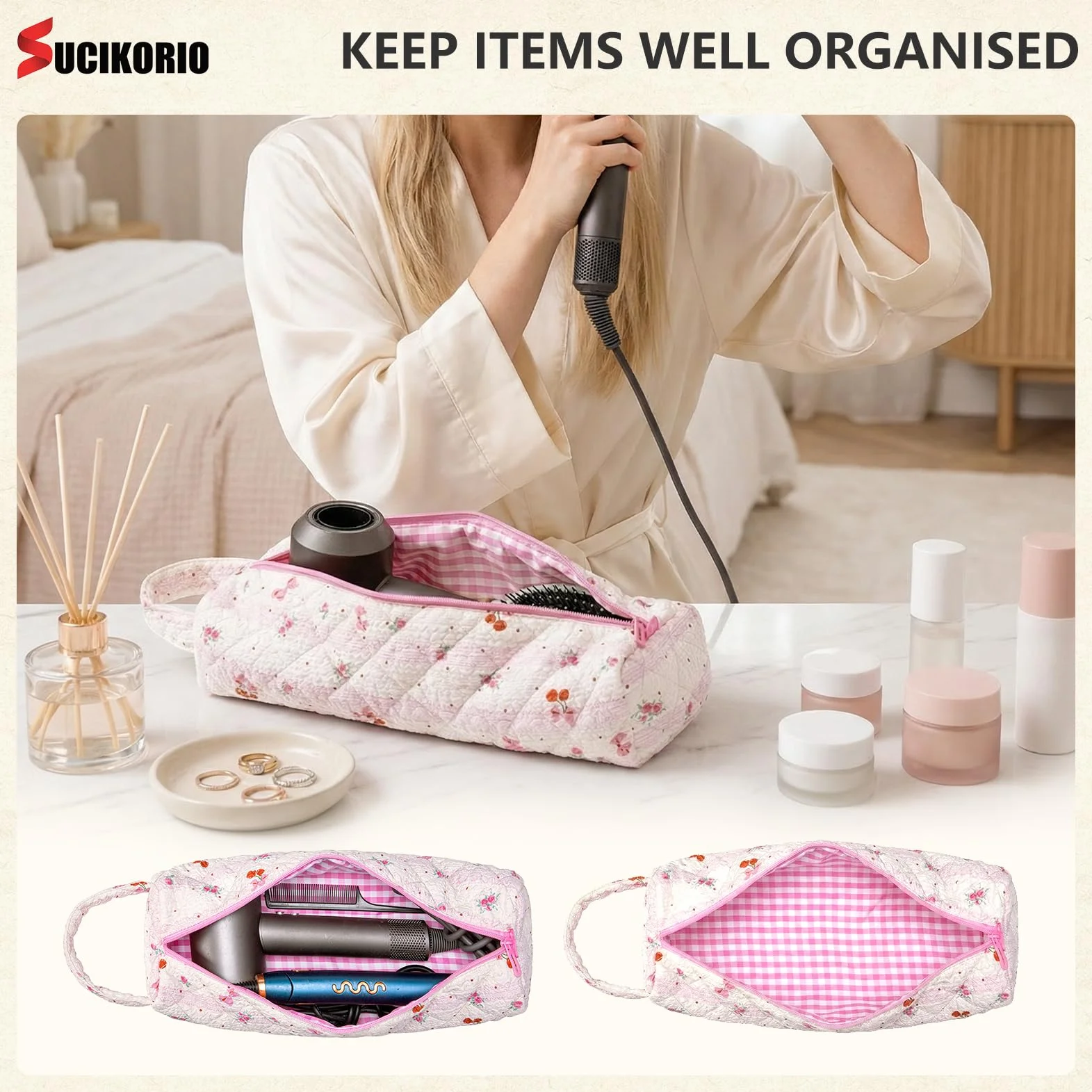Torba Podróżna do Stylizatora Dyson Airwrap Etui Podróżne Przenośna Torba do Przechowywania Suszarki do Włosów Kompatybilna z Suszarką Dyson Airstraight Shark Flexstyle Torby Suszarek Włosów