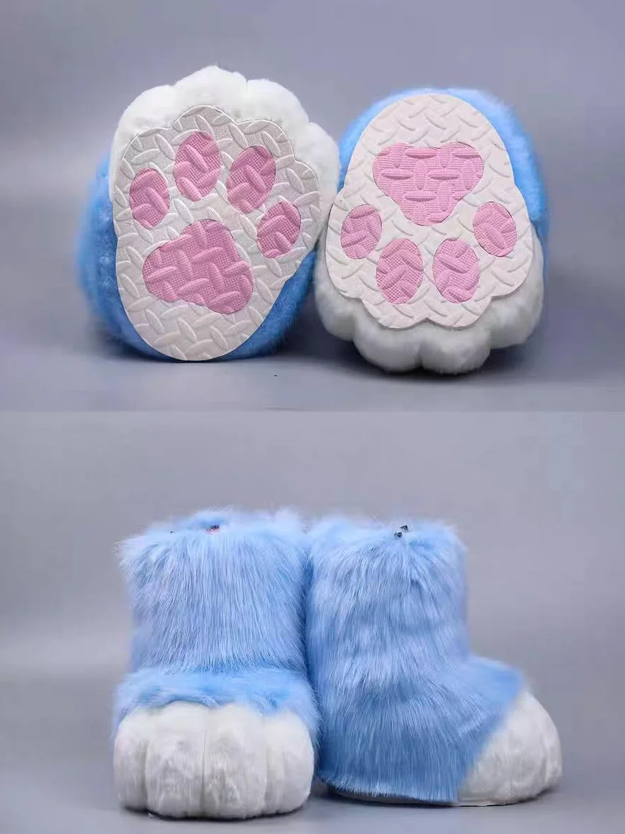 Furry Fursuit Łapy Stopy Buty Slip-On Śliczne Cosplay dla komiksów Konwencje Anime Spotkania Halloween Imprezy kostiumowe