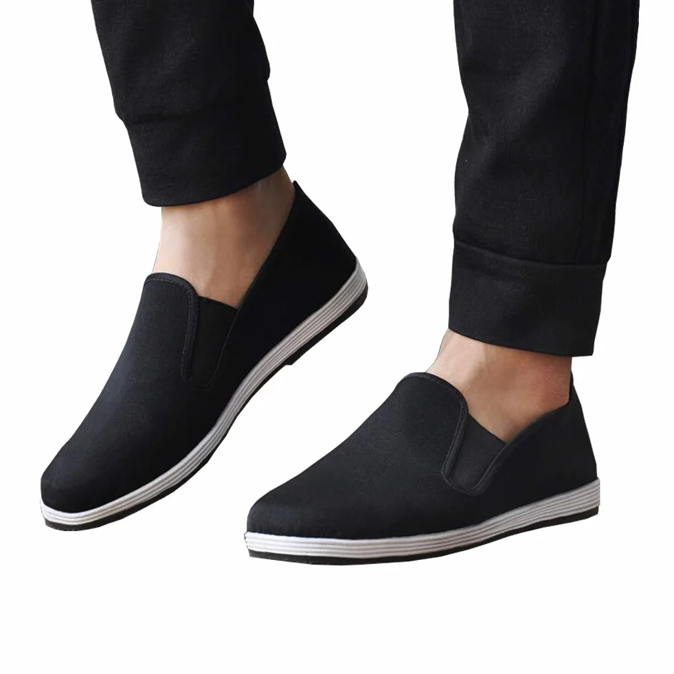 Kapcie w stylu chińskim Kung Fu Martial Arts Tai Chi buty gumowa podeszwa, uniseks, czarne
