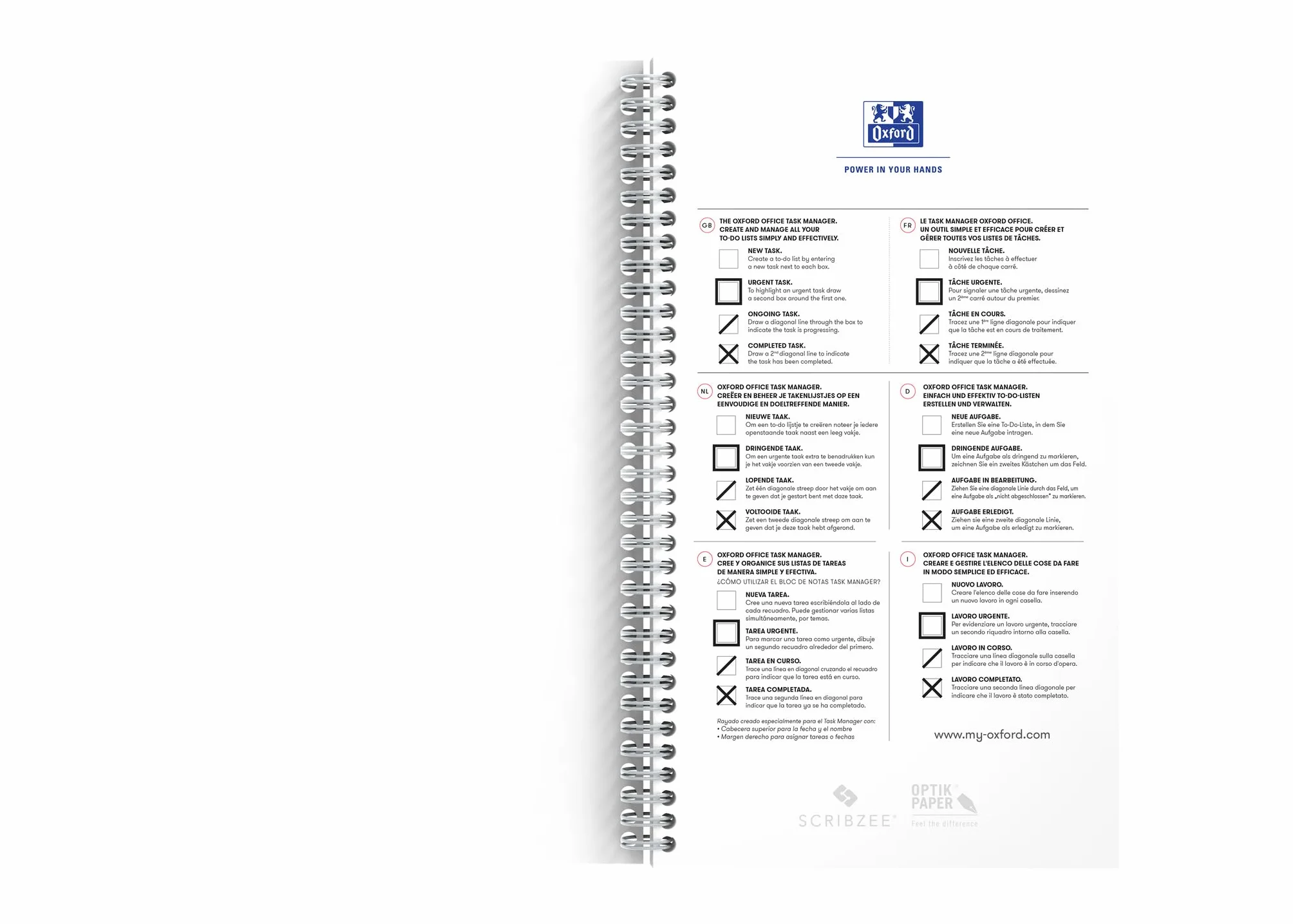 Oxford To Do Planner 115 arkuszy notes do zadań scribzee Aqua