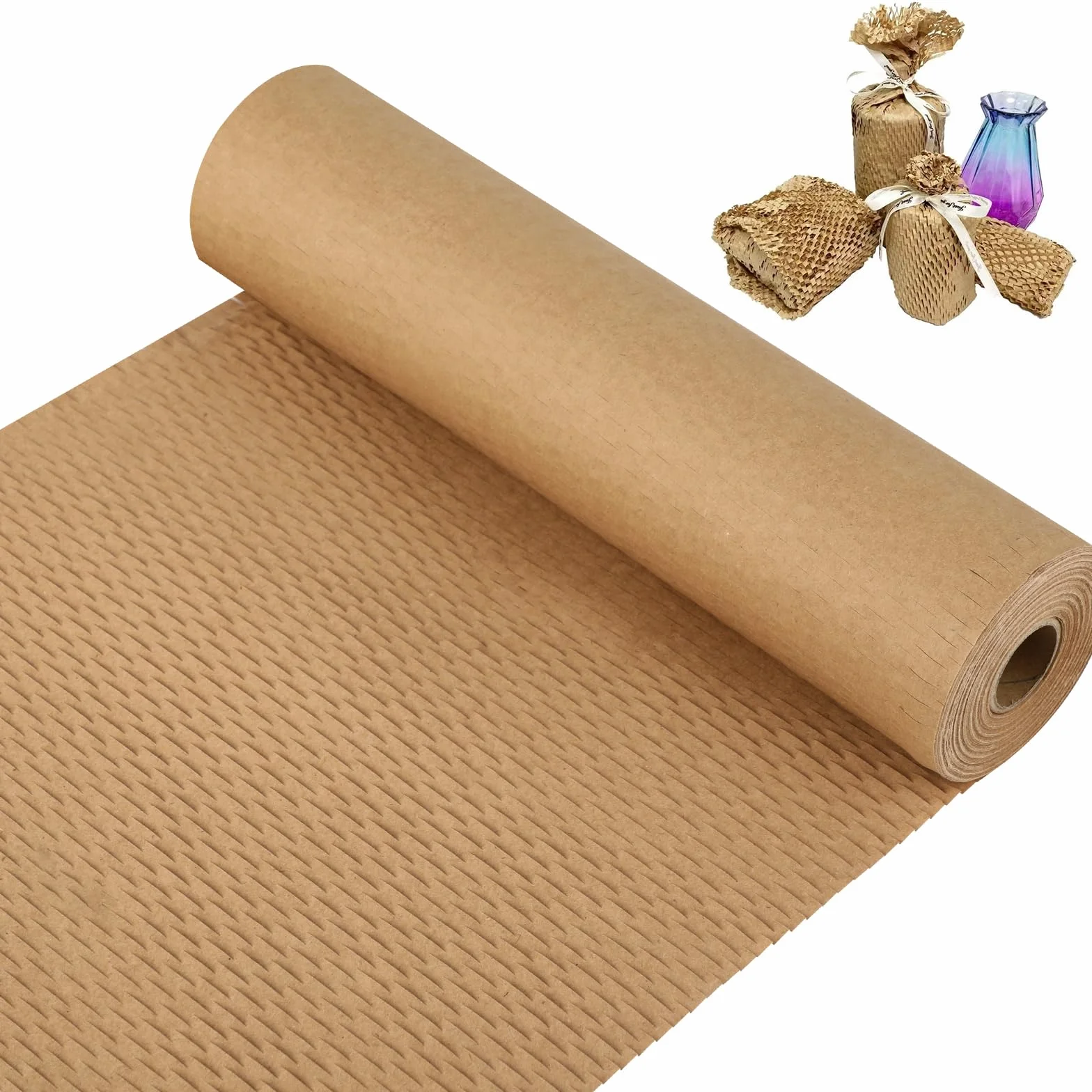 Rolka papieru plastra miodu 30 cm x 30 m - Ekologiczna alternatywa dla folii bąbelkowej, idealna do przeprowadzek, wysyłki delikatnych przedmiotów oraz pakowania prezentów