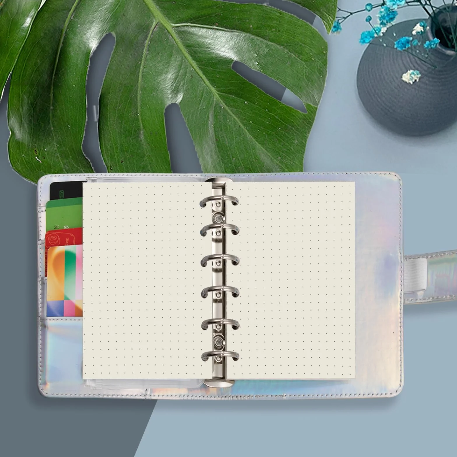 A7 Dotted Design Planner Refill 6 Holes Notebook Binder Refills, A7 Dot Matrix Planner Inserts for Filofax 100gsm Paper Pocket Size, 4.84 x 3.23'', Harphia
