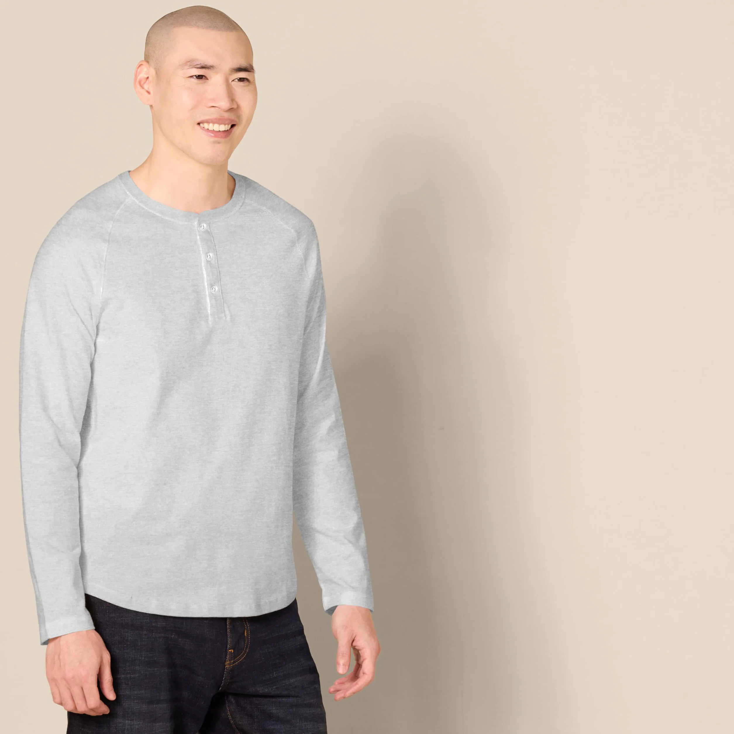 Amazon Essentials Mężczyźni Koszula henley z długim rękawem slim fit