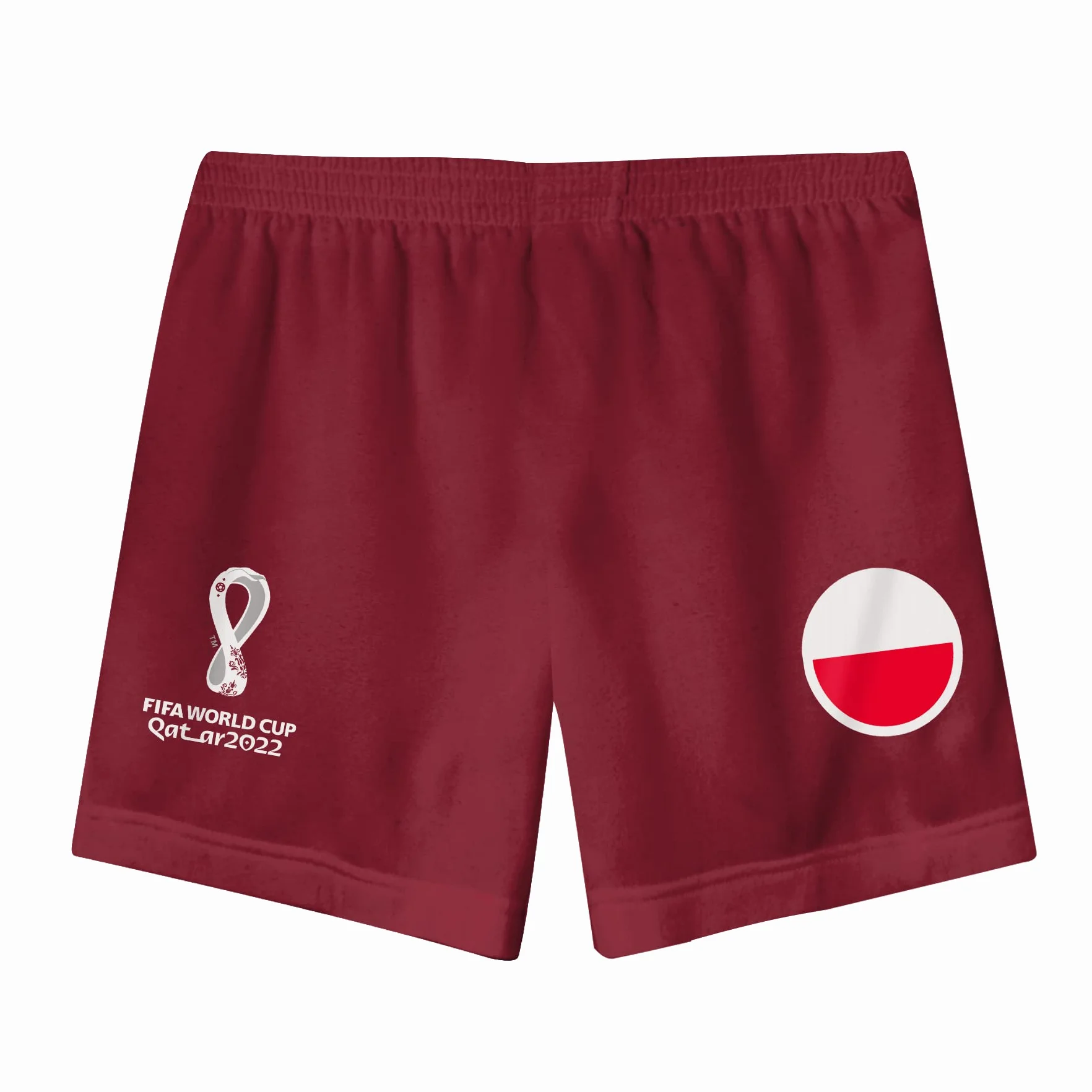 FIFA Unisex Kids oficjalny zestaw koszulek i spodenek Mistrzostw Świata w Piłce 2022 - Polska - Home Country zestaw koszulek i spodenek (1 szt.), Czerwony, 18 miesi?cy