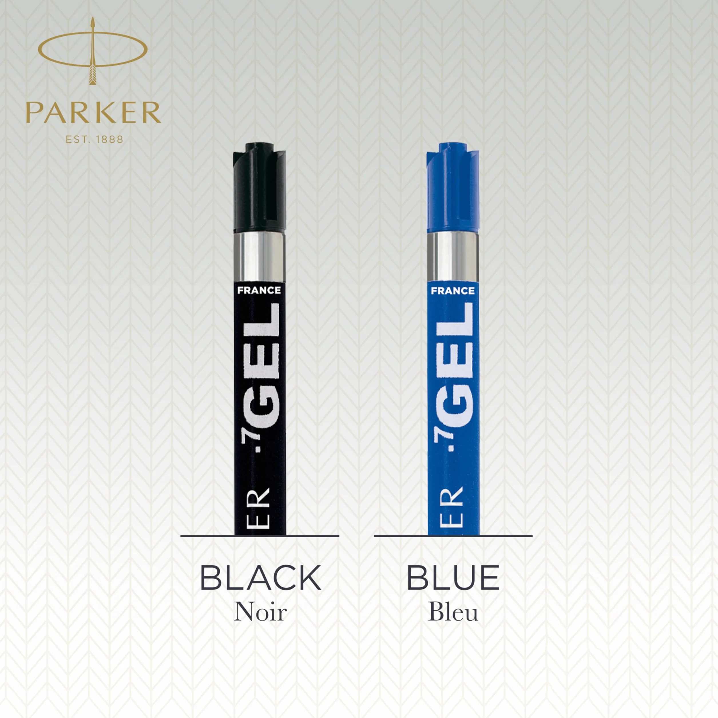 Parker Wkład do długopisu żelowego | średnia końcówka (0,7 mm) | czarny atrament QUINK | 1 liczba