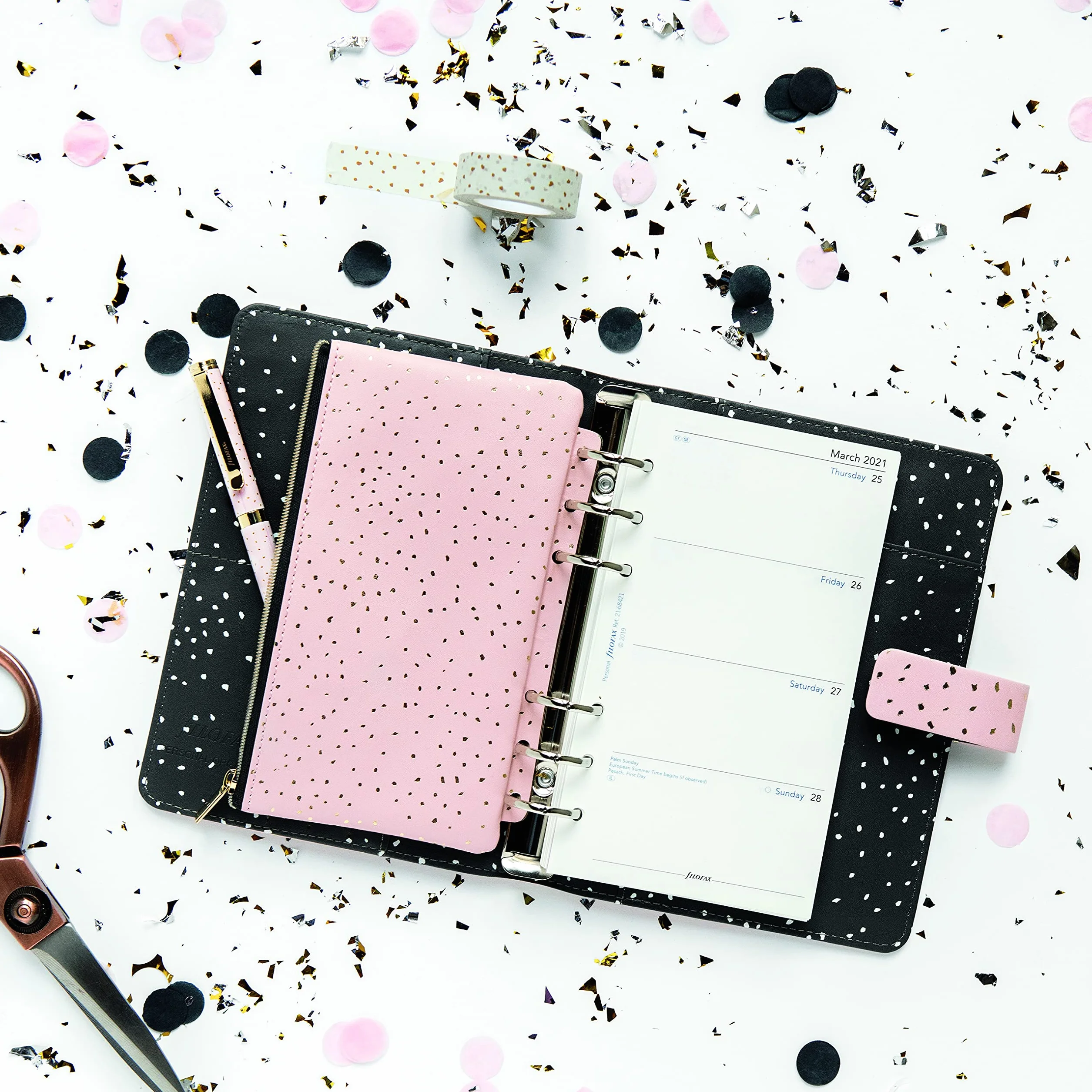 Filofax Akcesoria, A5/rozmiar osobisty, woreczek na zamek błyskawiczny, 17 cm x 10 cm, kolekcja konfetti (B132709), wielokolorowe
