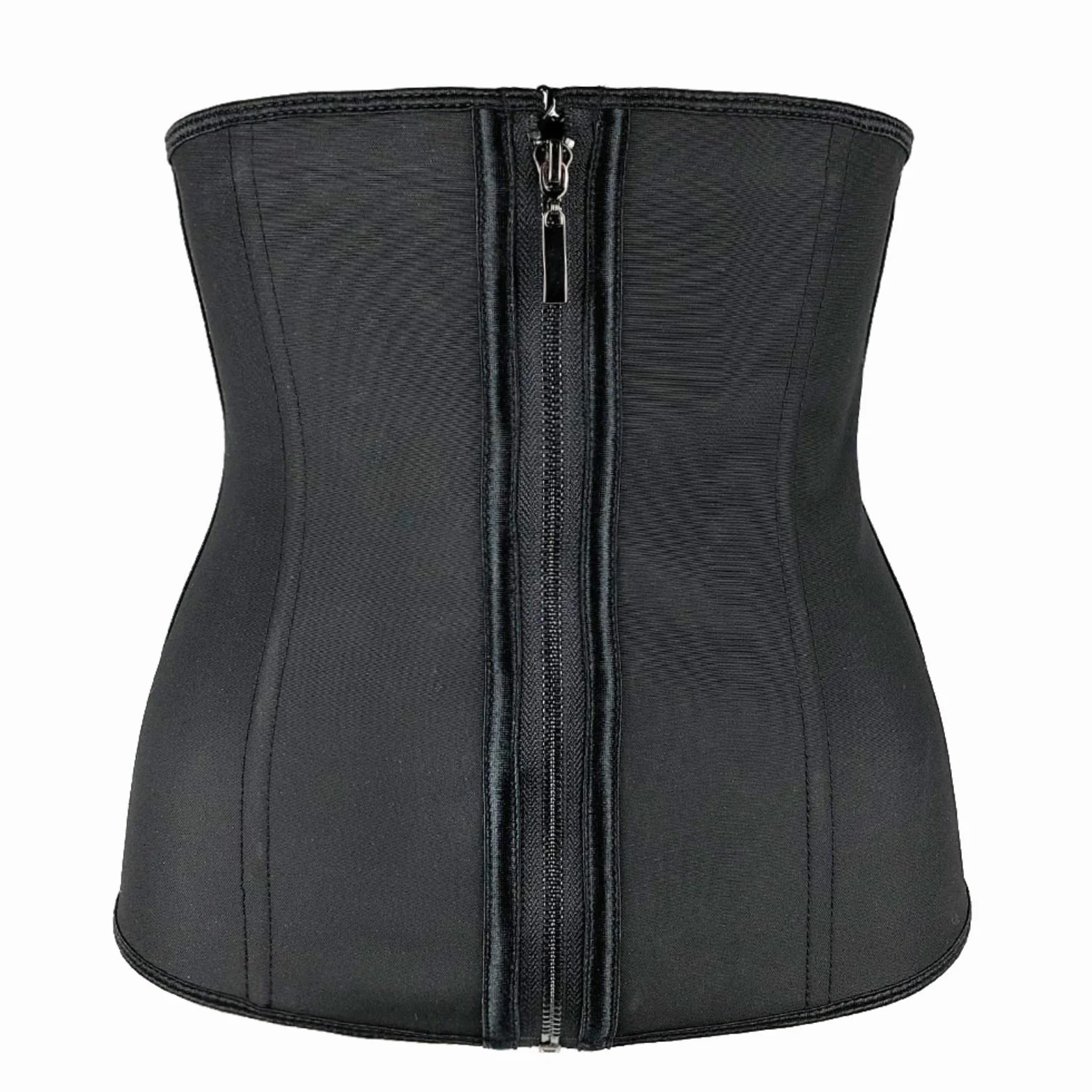 Kobiety lateksowe gorset waist trainer gorsety wyszczuplające z zamkiem błyskawicznym gorset Top pas wyszczuplający czarne czopiarki bielizna modelująca Plus rozmiar