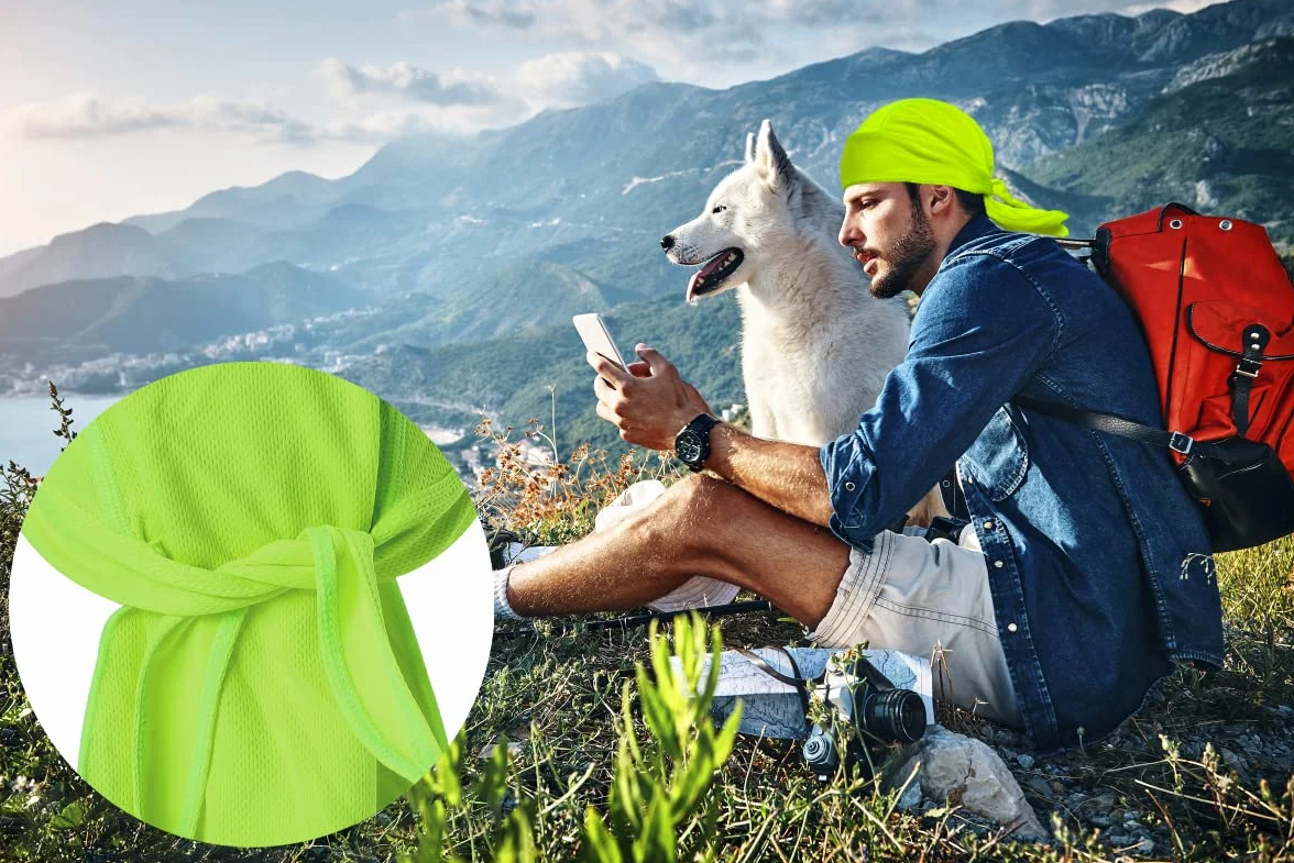 Chusta Piracka Bandana Czapka Durag Osłona Głowy Na Rower Kask Motocykl Chusta Pod Kaskiem Rowerowym Pirat Lato, zielony, 50-65