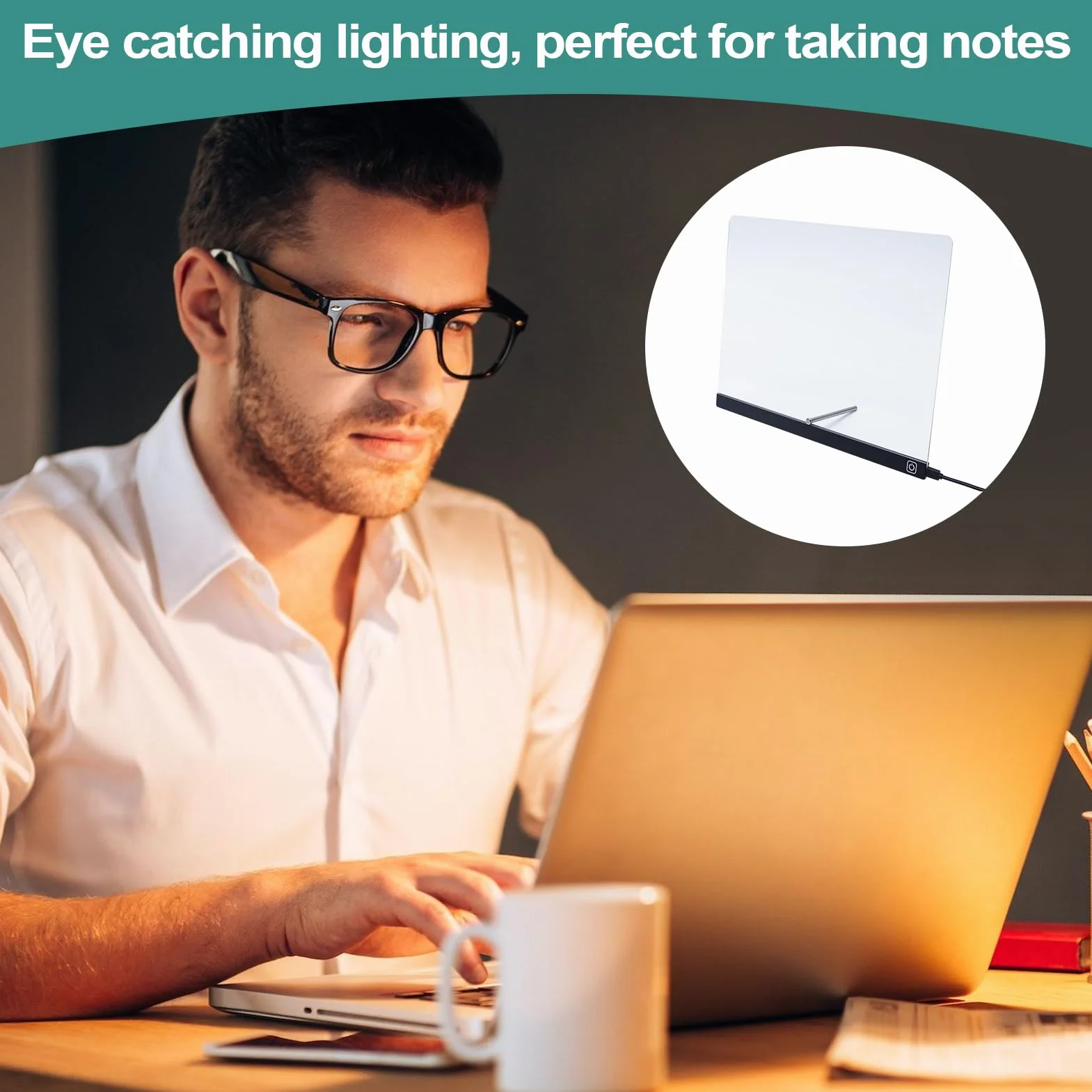 Keyubria Akrylowa p?yta do usuwania suchej z ?wiat?em, tablica kre?larska | LED Dry Dreas Erase Board,Przepisywany glow akrylowa notatka do nauki edukacyjnej rozrywki gier