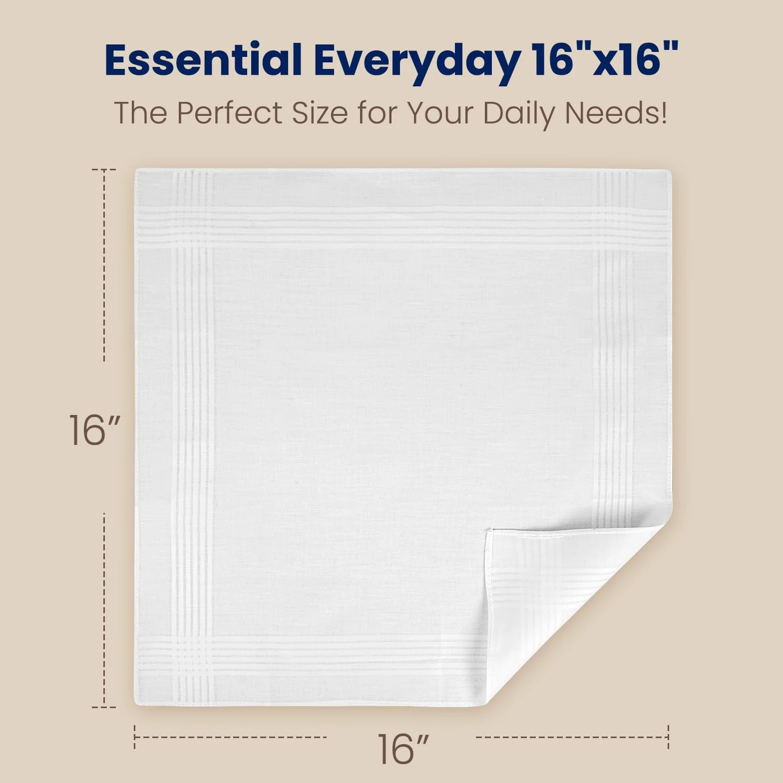 Selected Hanky Men's Handkerchiefs,100% Soft Cotton,White Classic Hankie Pack of 12