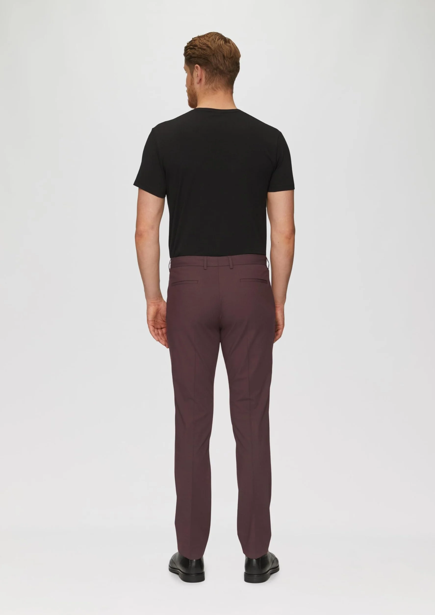 s.Oliver BLACK LABEL Męskie spodnie garniturowe, mieszanka wełny slim fit, czerwony, 52