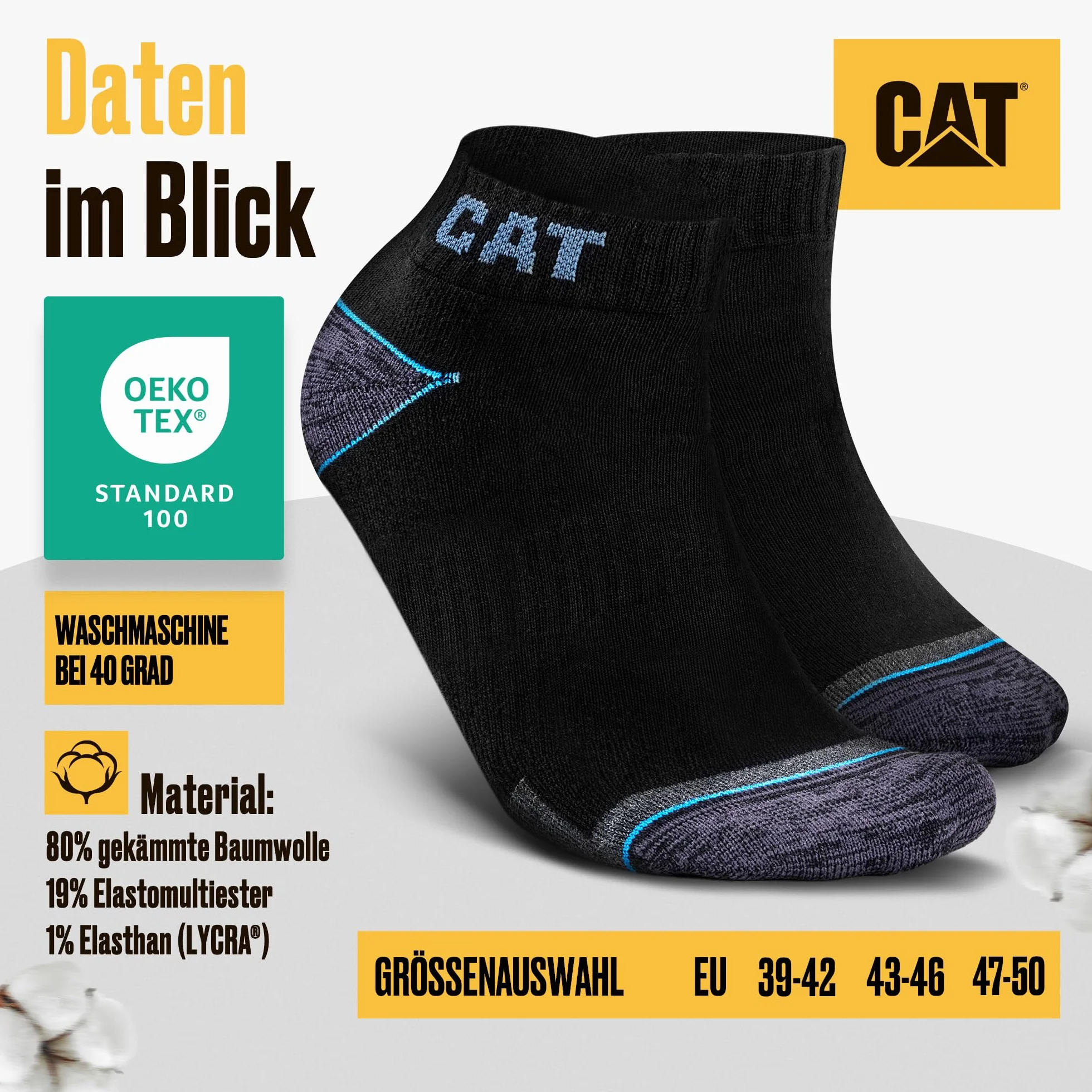 CAT CATERPILLAR POWER & COOL WORK SNEAKERS Skarpety robocze Sneakers, skarpety robocze, skarpety robocze, rozmiary 39-42, 43-46, 47-50