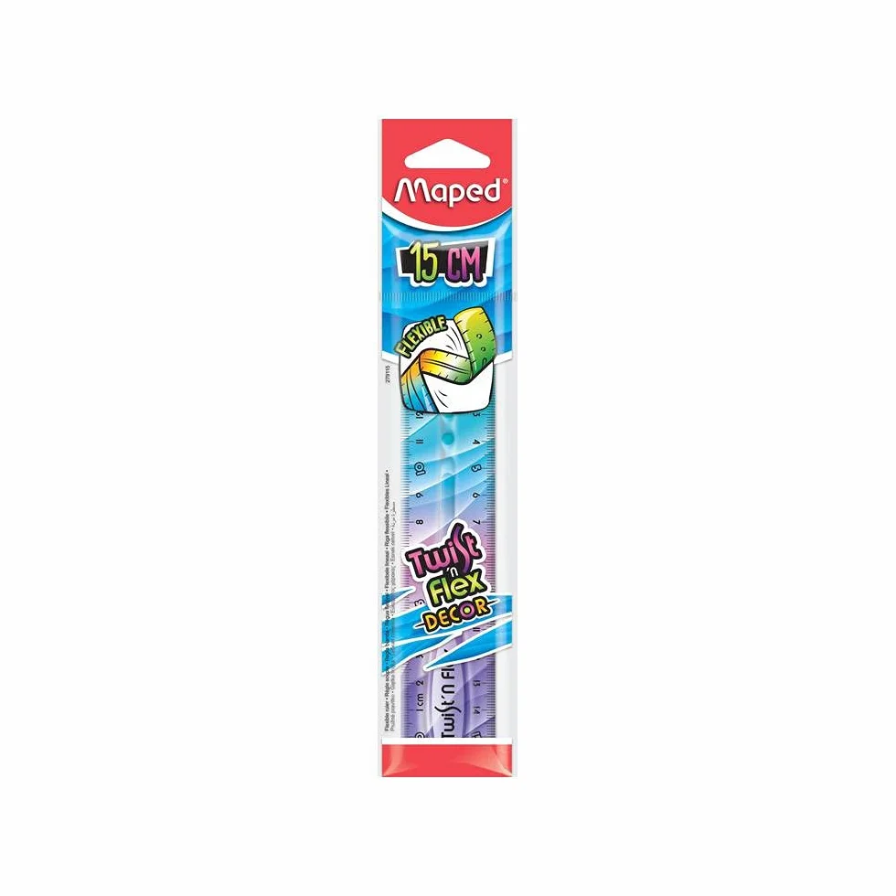Maped Twist Flex Decor 279115 Linijka, Wielokolorowy, 15cm