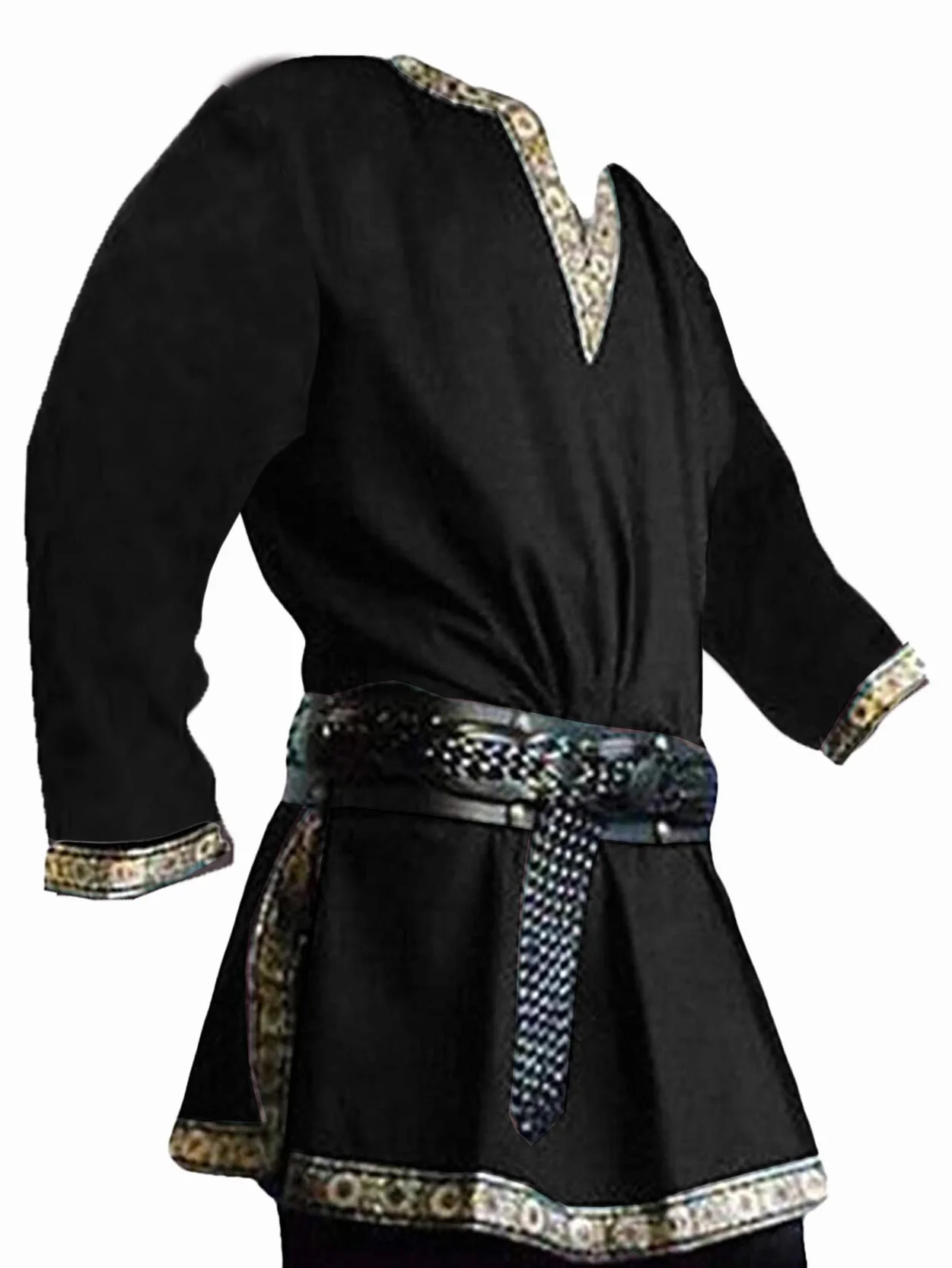 Runcati Męski średniowieczny kostium renesansu, pirata, Halloween, tunika, rycerz, cosplay, wojownik, LARP, koszule