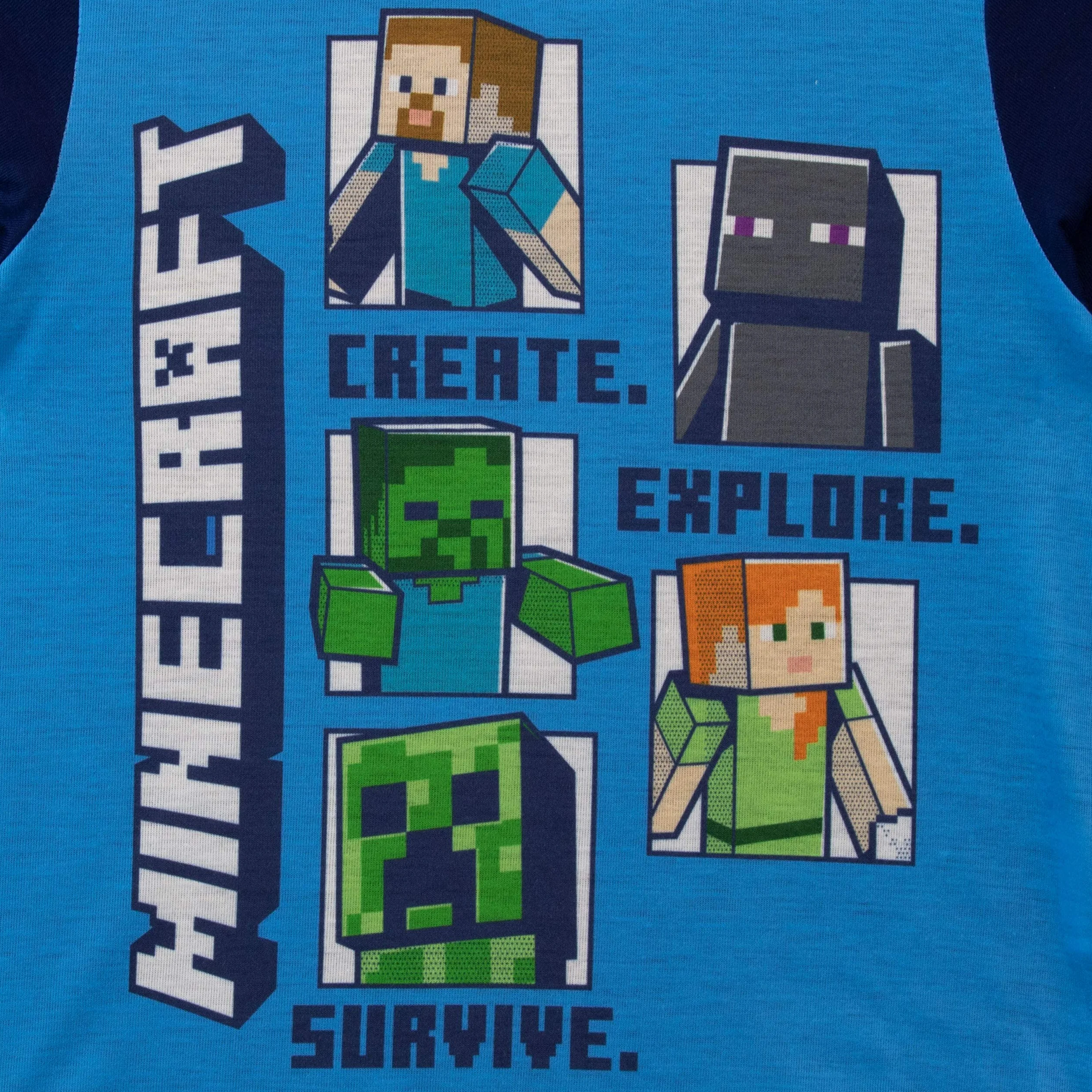 Piżama Minecraft | Piżamy Steve & Creeper Boys | Komplety piżam chłopięcych z długim rękawem | Zestaw Pidżamersów dla Dzieci Wielokolorowy