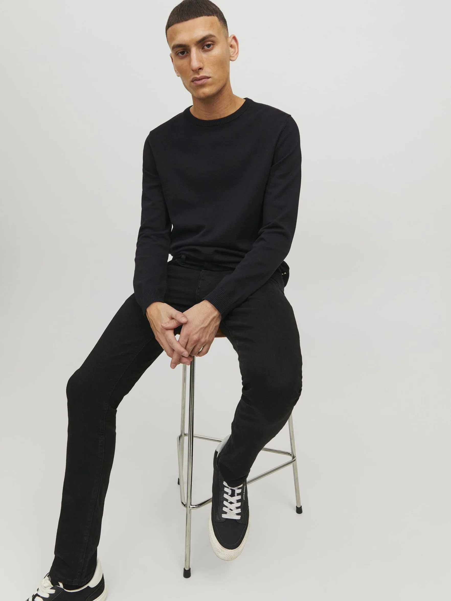 Męski sweter Jack & Jones Jjebasic, dzianinowy, okrągły dekolt