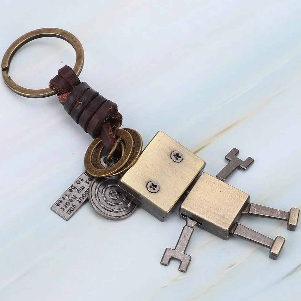 Uroczy i oryginalny breloczek do kluczy ze sztucznej skóry, ręcznie tkany, ozdobny prezent, elegancki i uroczy, długość 13 cm / 5,1 cala