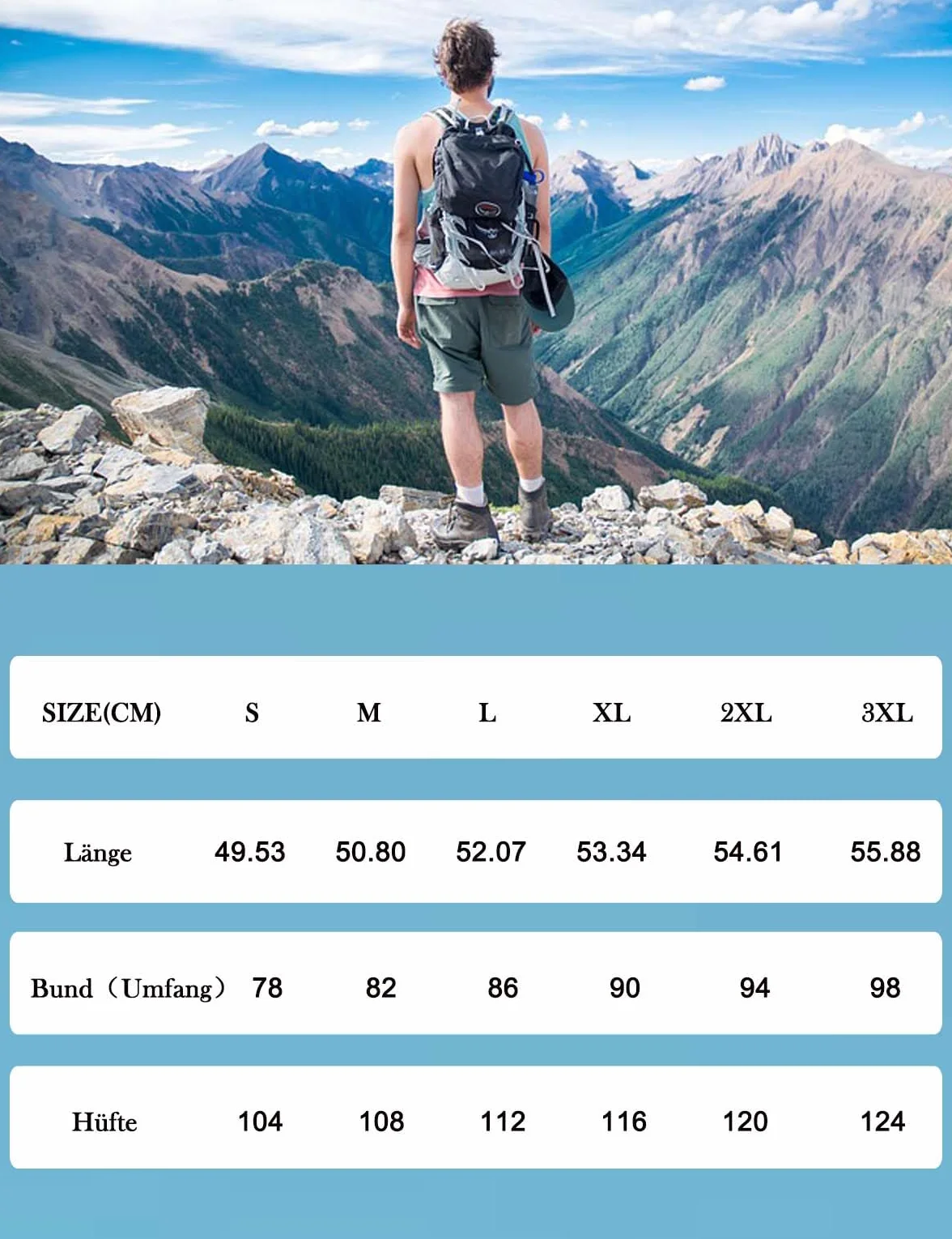 JustSun Krótkie spodenki męskie cargo do wędrówek, krótkie, letnie, lekkie, szybkoschnące, outdoorowe, trekkingowe, z zamkiem błyskawicznym