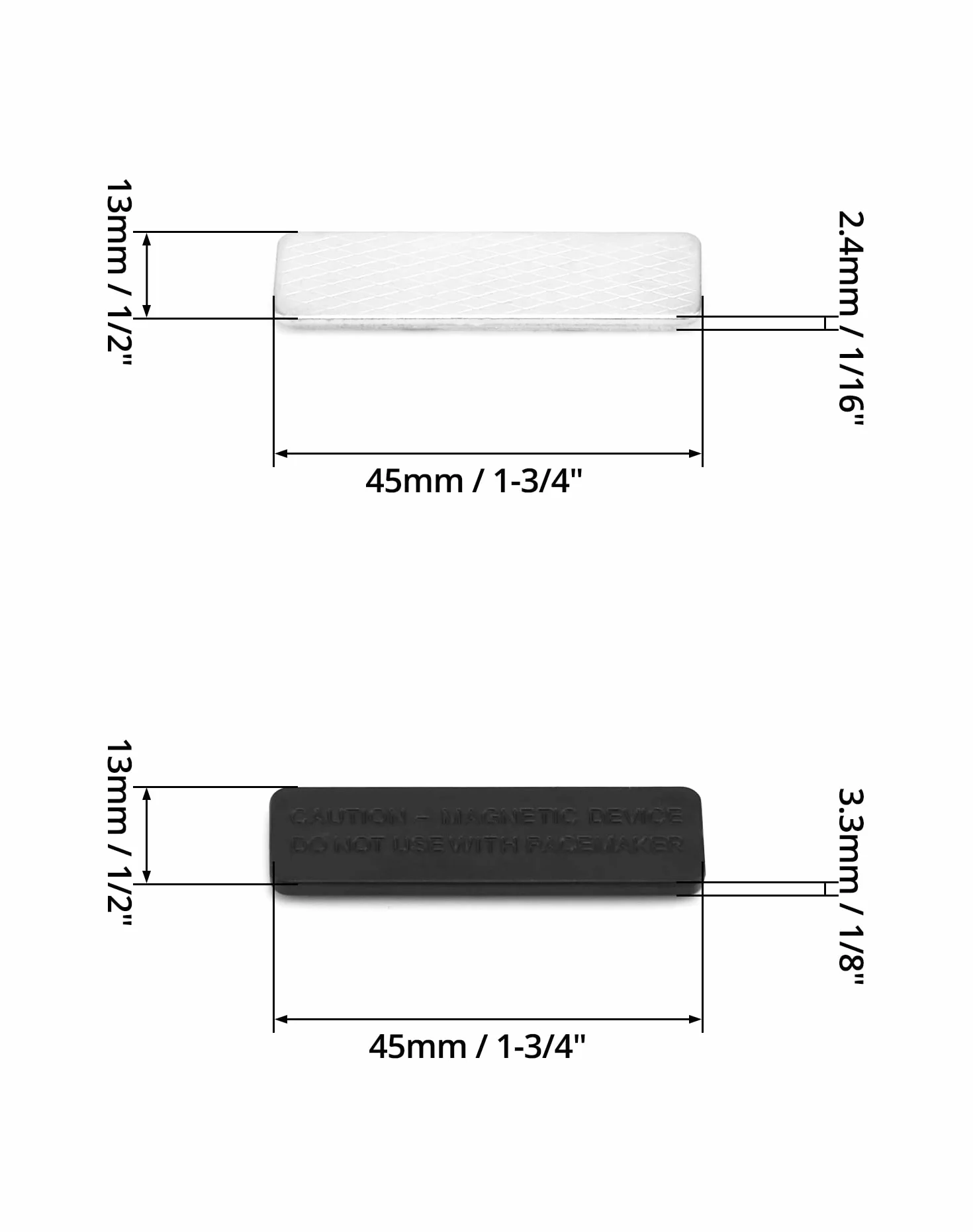 QWORK® 12-częściowy magnes na identyfikator, samoprzylepny magnetyczny uchwyt na identyfikator z 3-punktowym magnesem do etui na identyfikatory (45 x 13 mm, czarny)