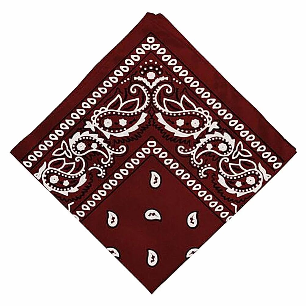 Unisex Bawełniana bandana Paisley Kowbojska głowa szalik chusta na głowę czerwona