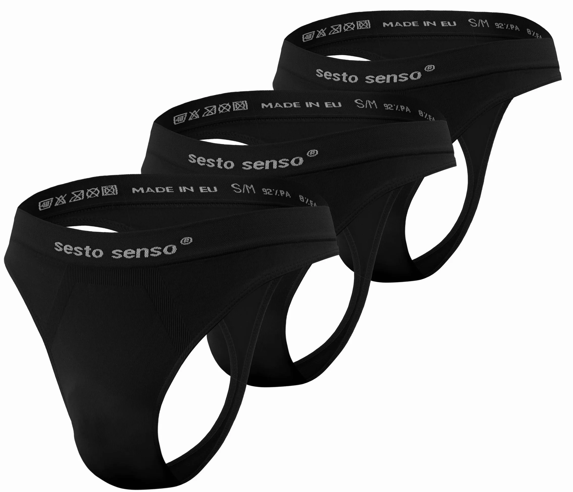 sesto senso Seksowne stringi męskie, bezszwowe, 3 sztuki, stringi