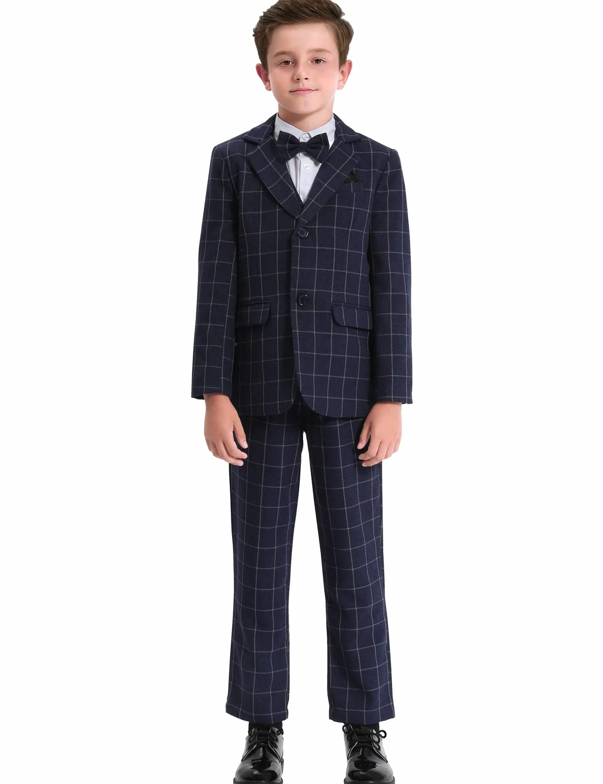 mintgreen Chłopcy Garnitur Blazer 2PCS Formalna Ślub Stroje Projekt + Spodnie + Bowtie 5-12 Lata