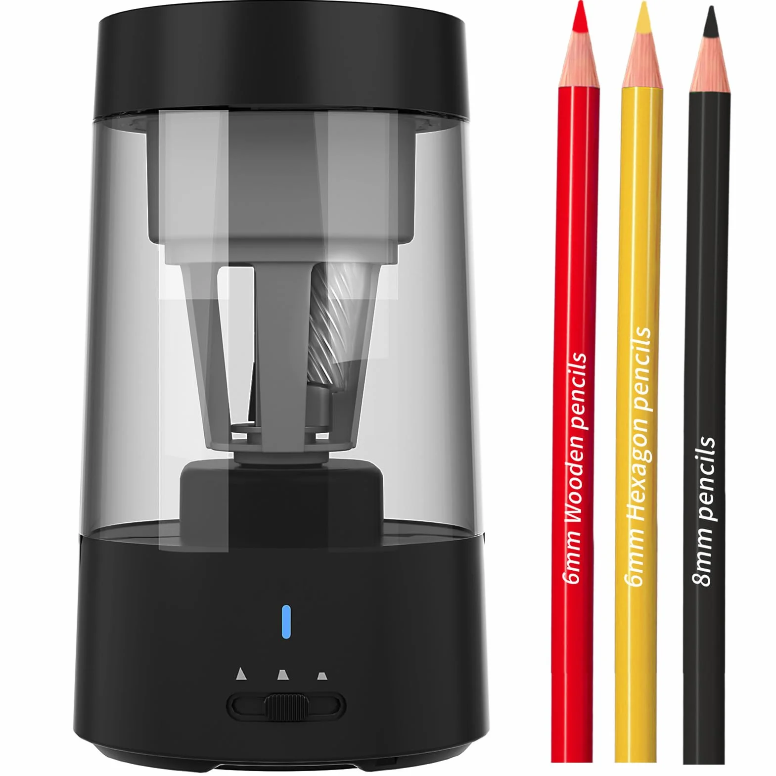 Elektryczna Temperówka do Ołówka 6-8mm, Automatyczna Temperówka do Ołówka (BLACK)