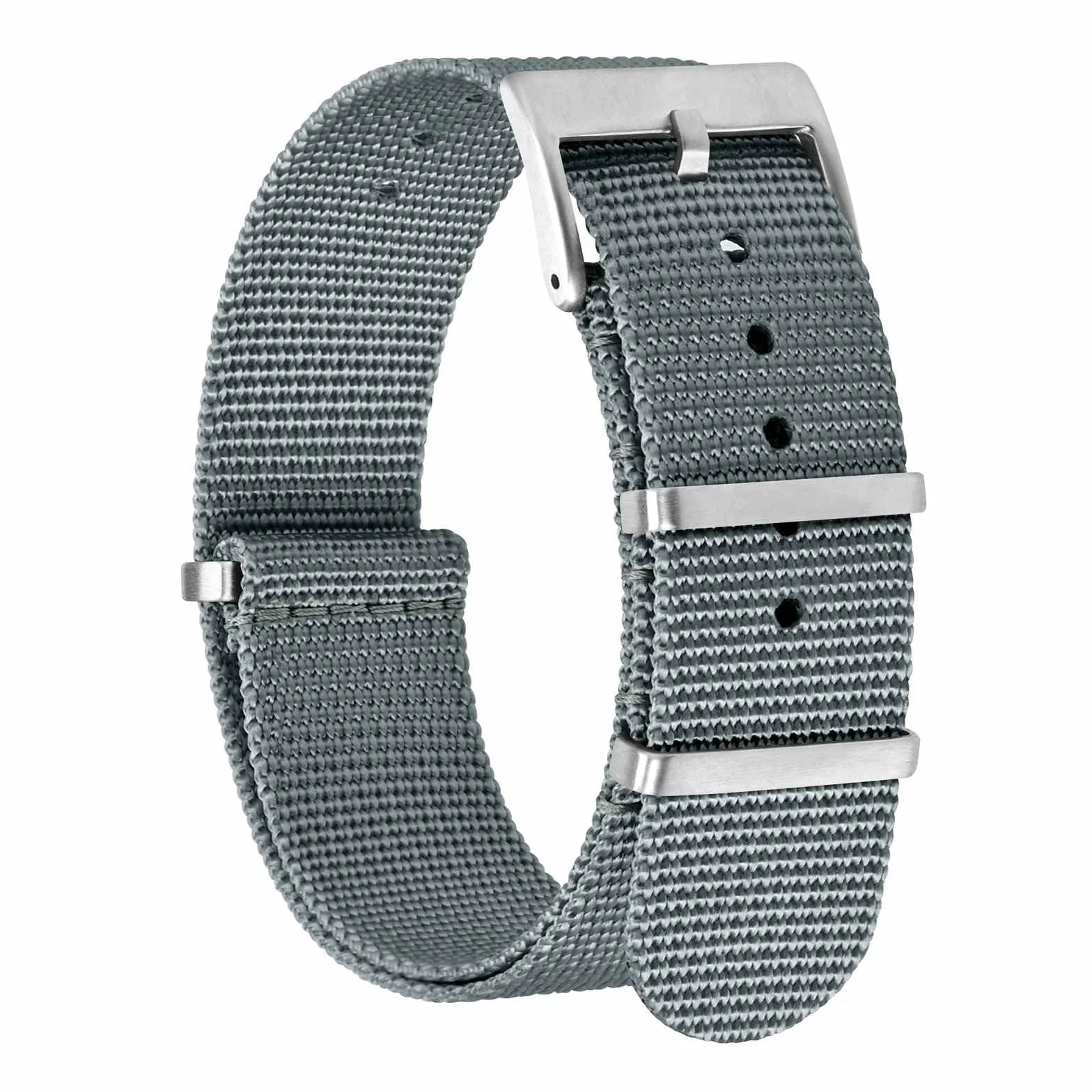 BISONSTRAP Nylonowe paski do zegarków dla mężczyzn, jednoczęściowe wojskowe paski do zegarków, 18 mm, 20 mm, 22 mm
