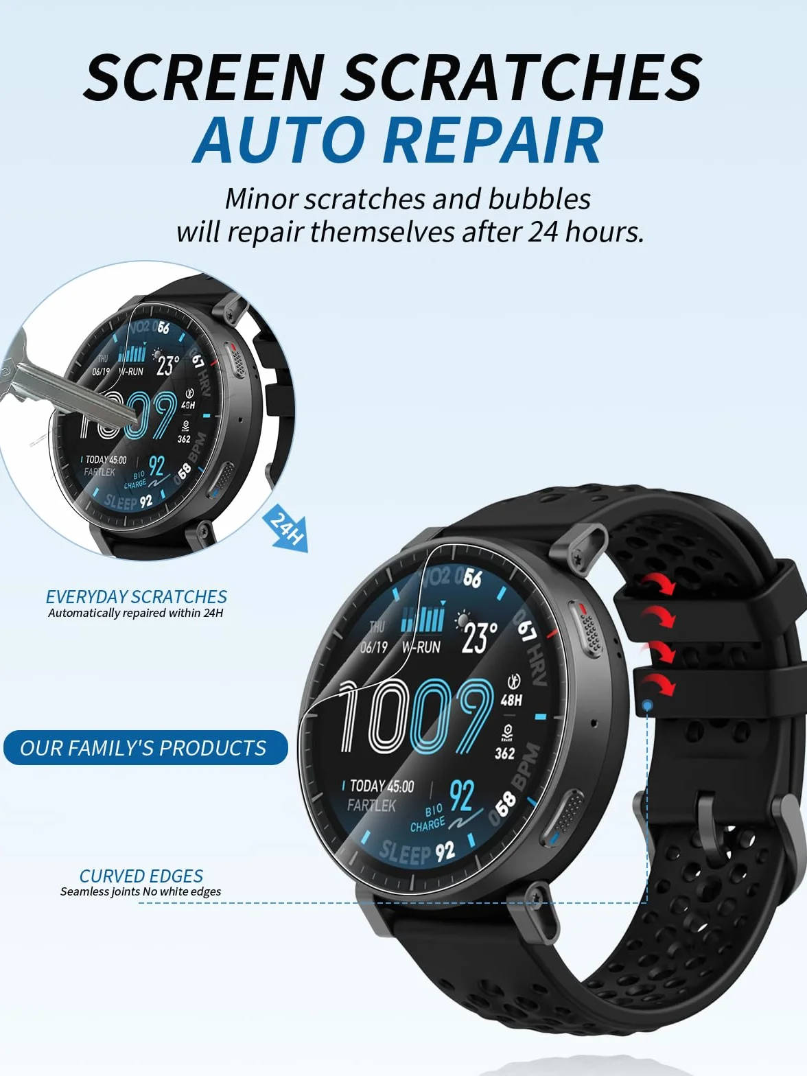 (6 sztuk) folii ochronnej do Amazfit Active Max, yystao TPU miękka folia ochronna na wyświetlacz, wysoka rozdzielczość, odporna na zarysowania, wrażliwa na dotyk, odporna na odciski palców