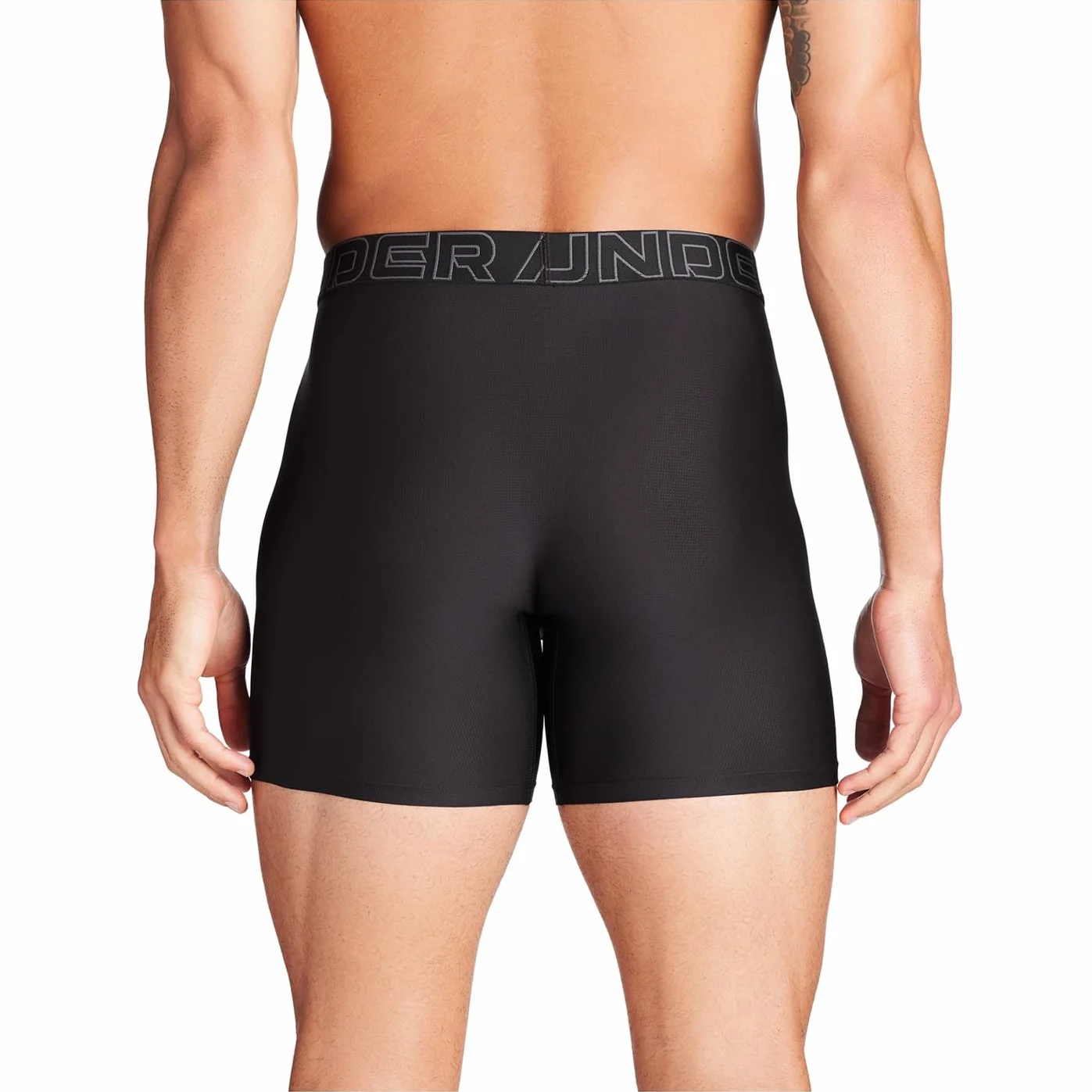 Under Armour Tech Mesh bokserki męskie 3 sztuki, długość nogawki 15 cm - oddychająca, odprowadzająca wilgoć, miękka w dotyku, komfort przez cały dzień, Czarny (Black), L
