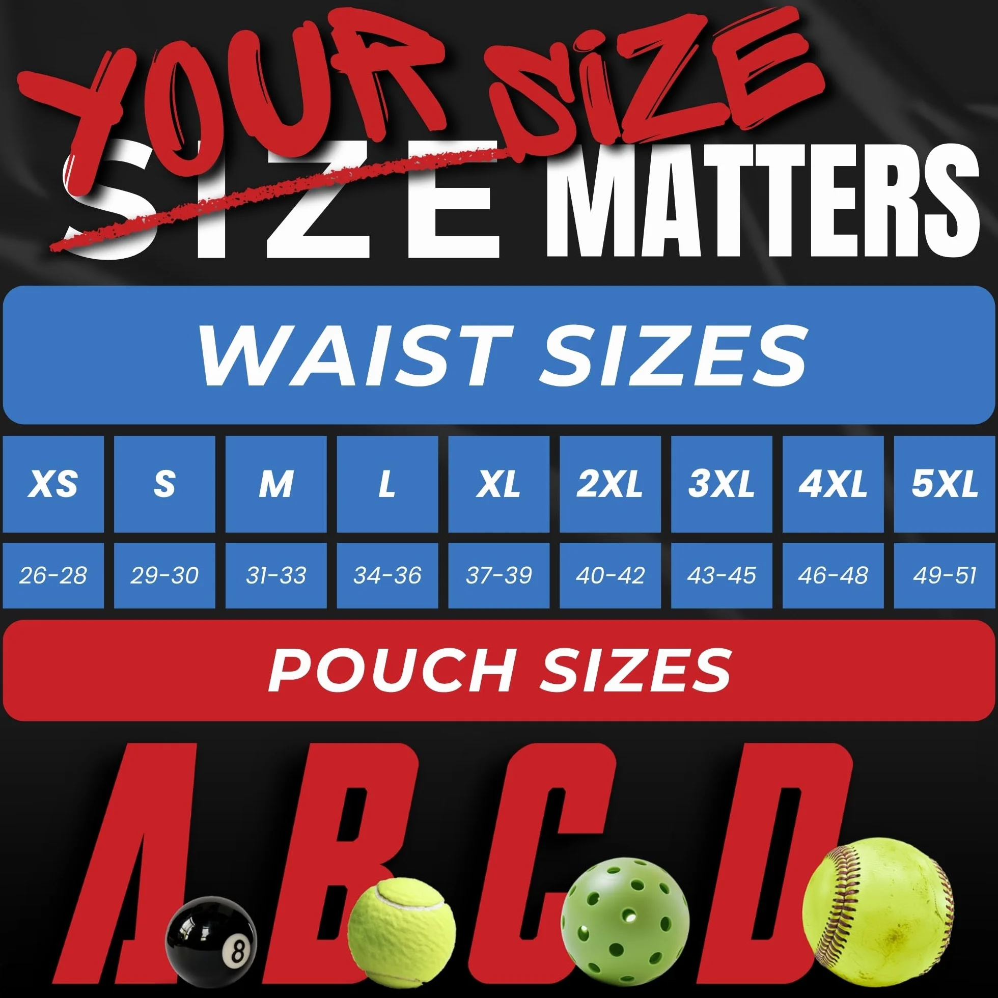 Real Men Slipy sportowe z kieszenią pouch – indywidualny rozmiar kieszeni ABCD, obwód w pasie XS-5XL