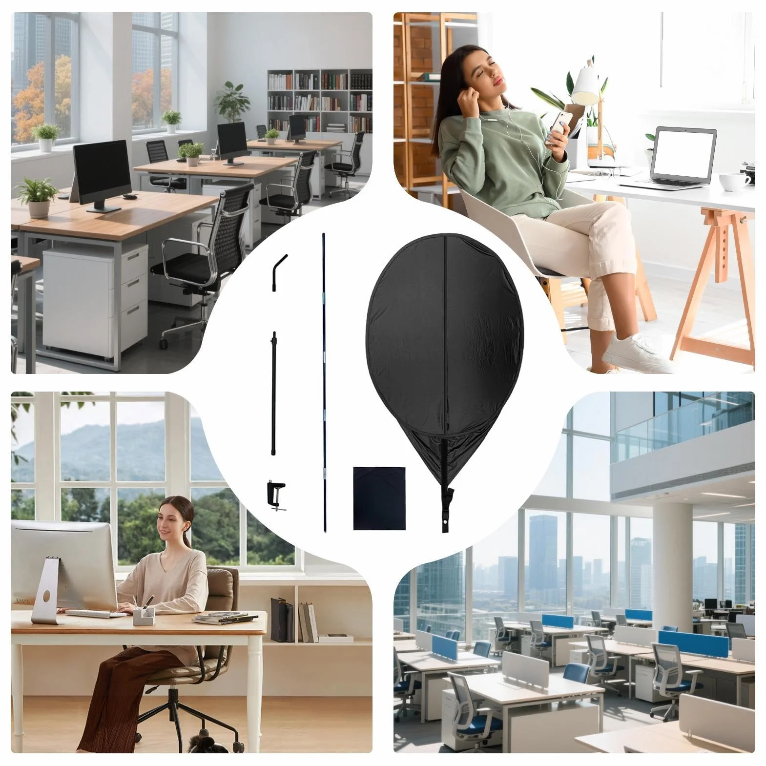Cubicle Light Shield - Adjustable Anti-Glare Desk Shade, Flexible Privacy Canopy, Soft Light Block Panel, Cubicle Roof for Relaxation, Home, Studio, Computer, Comfort