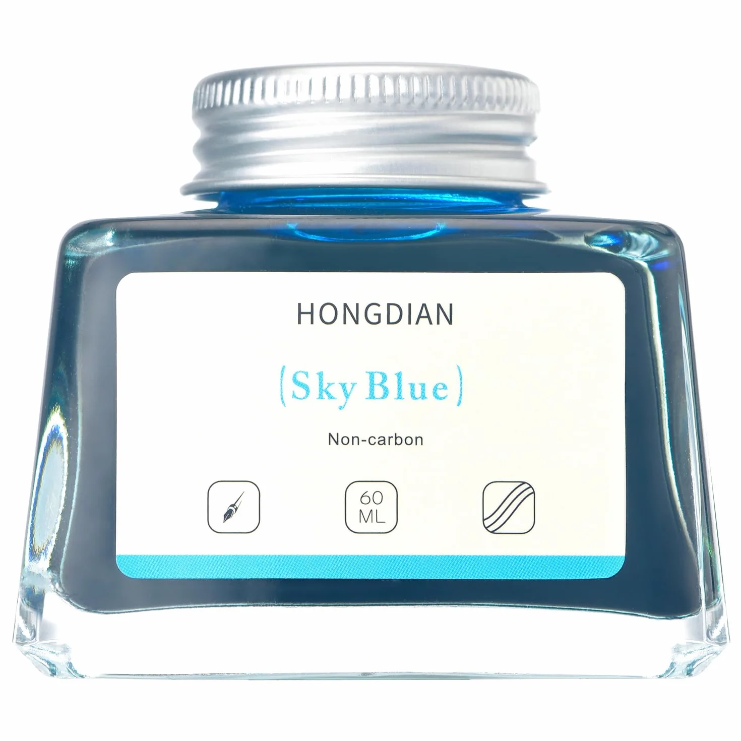 Asvine Hongdian atrament do pióra wiecznego, niebieski niebiański, 60 ml, butelka bez węgla, atrament artystyczny do kaligrafii