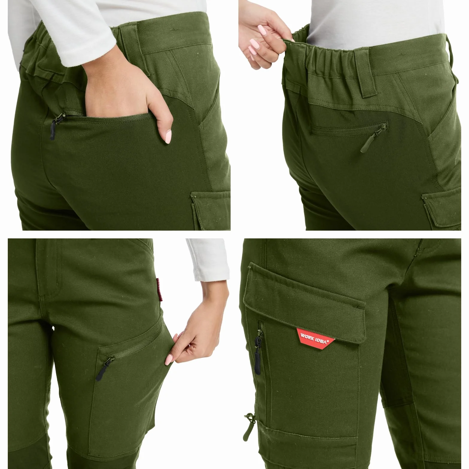 WORK IDEA Damskie spodnie trekkingowe, stretch-Slim Fit, wodoodporne, nadają się do aktywności na świeżym powietrzu