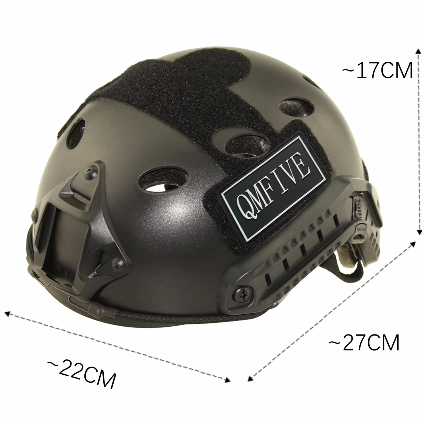 Kask taktyczny, airsoft wojskowy styl PJ szybki kask z goglem NVG do paintballu CQB (zielony + światło)
