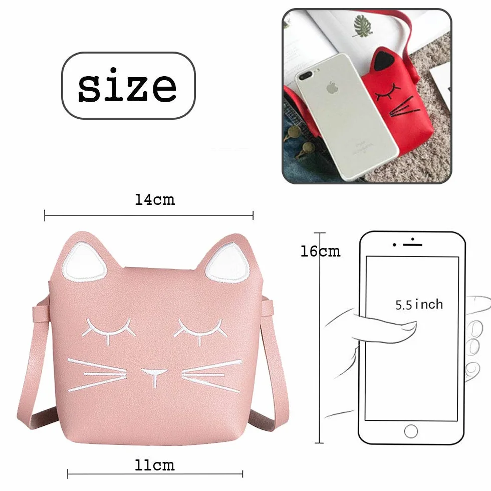 Torebka na ramię śliczne małe dziewczynki, księżniczka mini torby, torba na ramię z kotem krzyż, Różowy, une taille, Nowoczesny