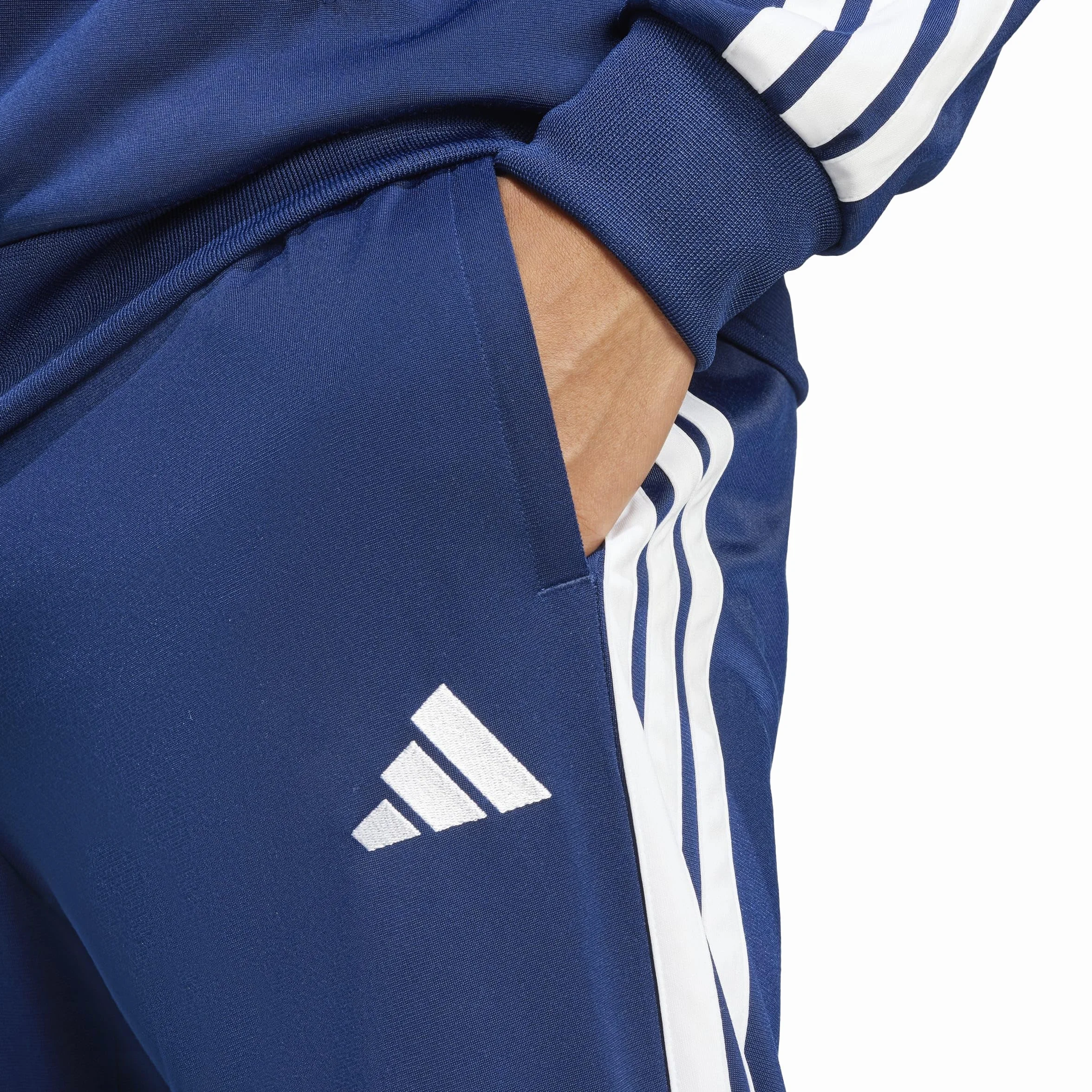 adidas Mężczyźni SPORTSWEAR BASIC 3 STRIPES TRICOT TRACKSUIT, Dark Blue, XL Tall
