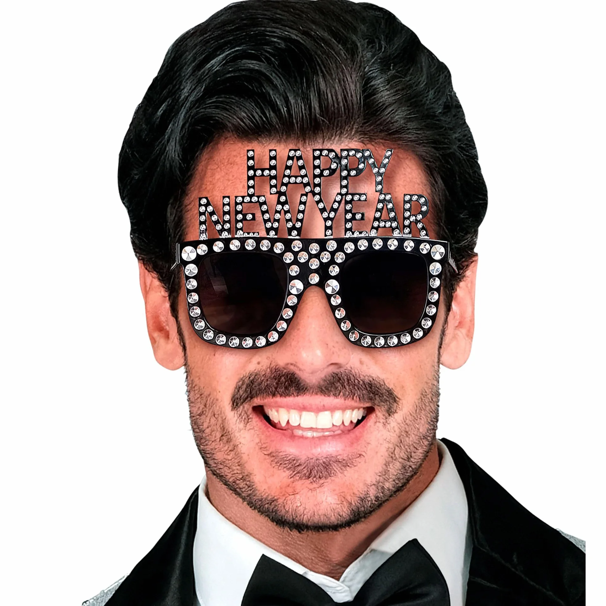 W WIDMANN MILANO Party Fashion - 21085 - Okulary Szczęśliwego Nowego Roku, srebrne, dodatek na Sylwestra, Nowy Rok