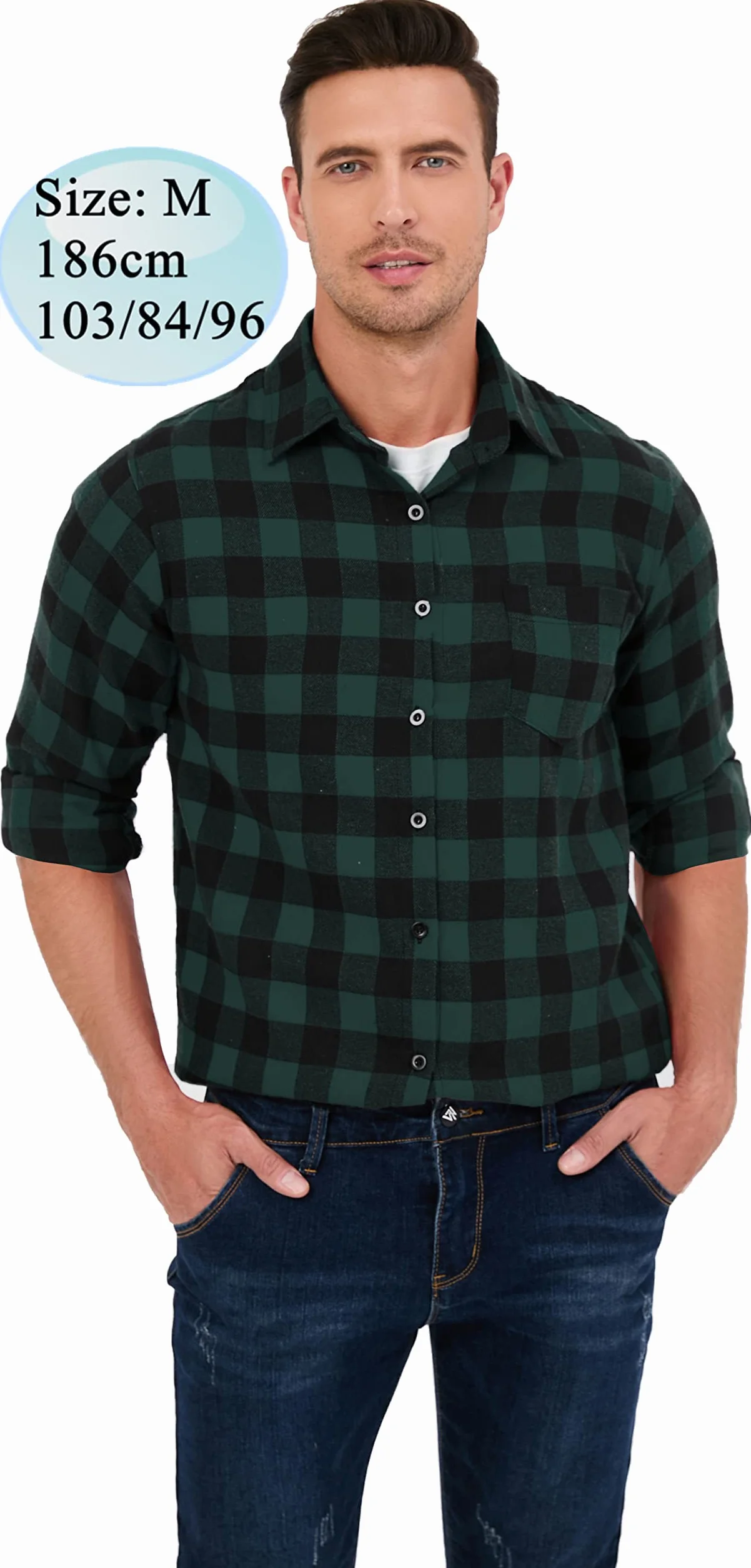 Bluzka w kratkę bawełna męska koszula drwal westernowa flanelowa koszula z długim rękawem, swobodny, klasyczny retro szkocki kamizelka bluzka S-XXXL