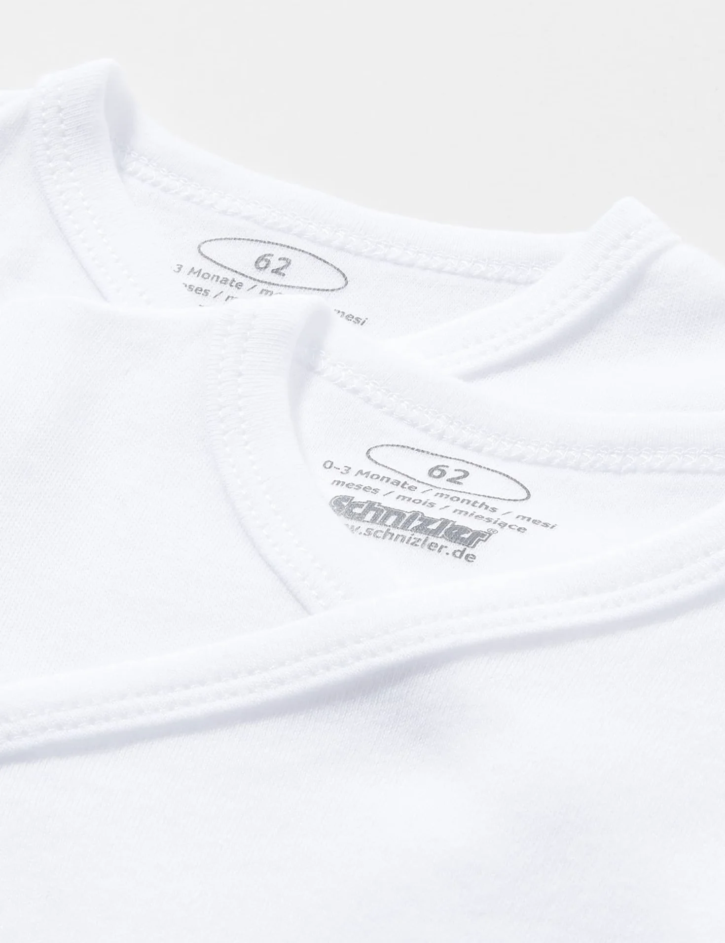 Playshoes Schnizler Unisex Kid's 809501 Wrap Bodysuit 1/4 Sleeve Pack of 2, 1-White, 56