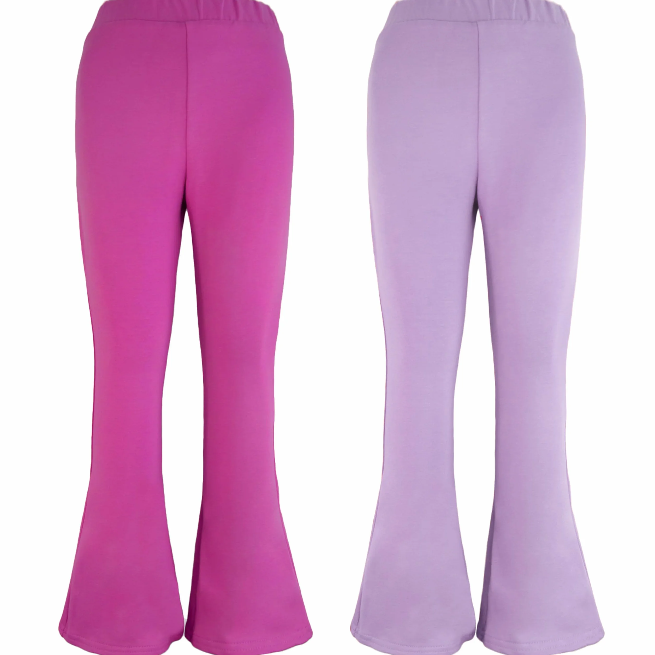 2-pack Dzwony Spodnie Dresowe– Dla Dziewczyn – Dla Dzieci - 2 Sztuki – Dzianina Dresowa 95% Bawełna – 5% Elastan – Spodnie na Wiosnę – Do Szkoły –