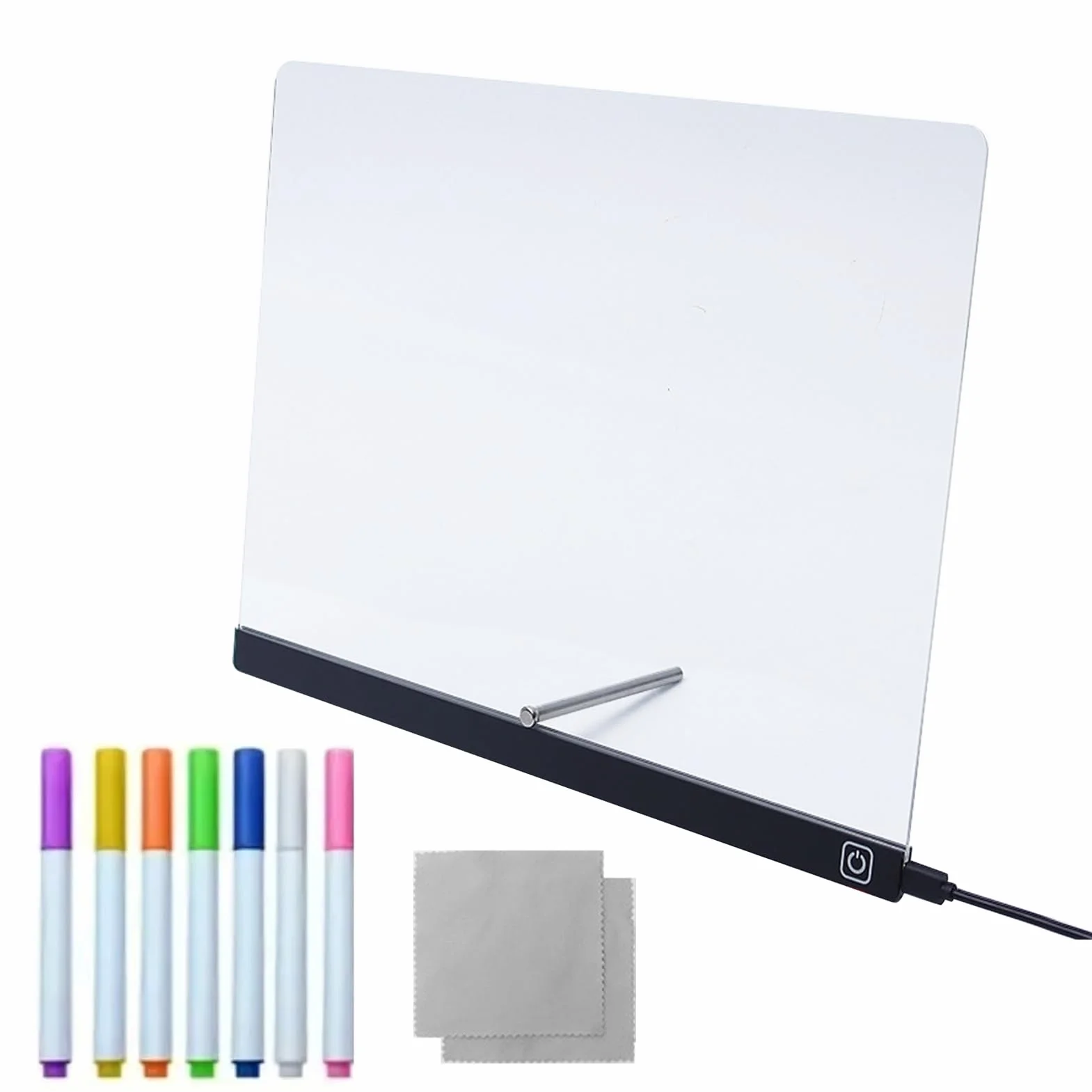 Keyubria Akrylowa p?yta do usuwania suchej z ?wiat?em, tablica kre?larska | LED Dry Dreas Erase Board,Przepisywany glow akrylowa notatka do nauki edukacyjnej rozrywki gier