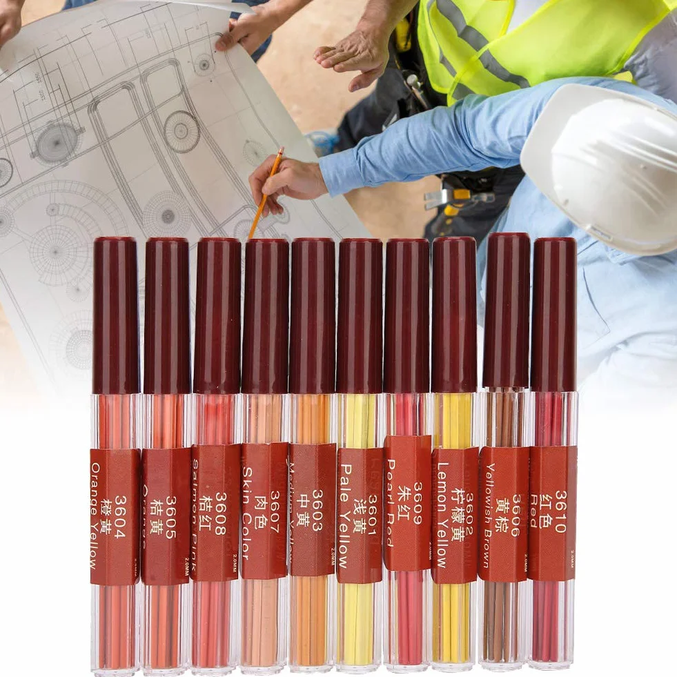 RiToEasysports Zestaw Kolorowych Rdzeni Ołowianych 2,0 Mm do Projektów Projektowych, Cylindryczne Opakowanie z 8 Jasnymi Grafitami, Idealny do Ołówków Mechanicznych, Artystów i Ilustratorów, Wybór