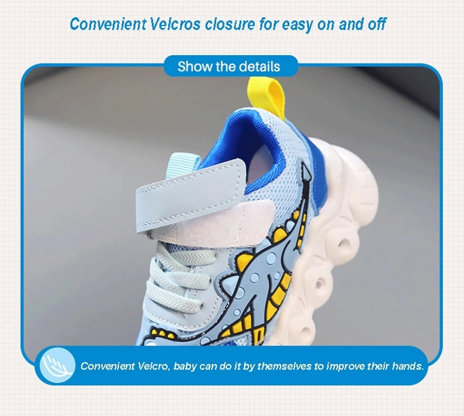 Świecące Buty Sportowe LED, Unisex Dla Dzieci Cartoon Mały Dinozaur Flash Trenerzy Dla Chłopców I Dziewcząt Oddychająca Siateczka Antypoślizgowe Migające Świecące Modne Trampki Halowe Buty Sportowe (