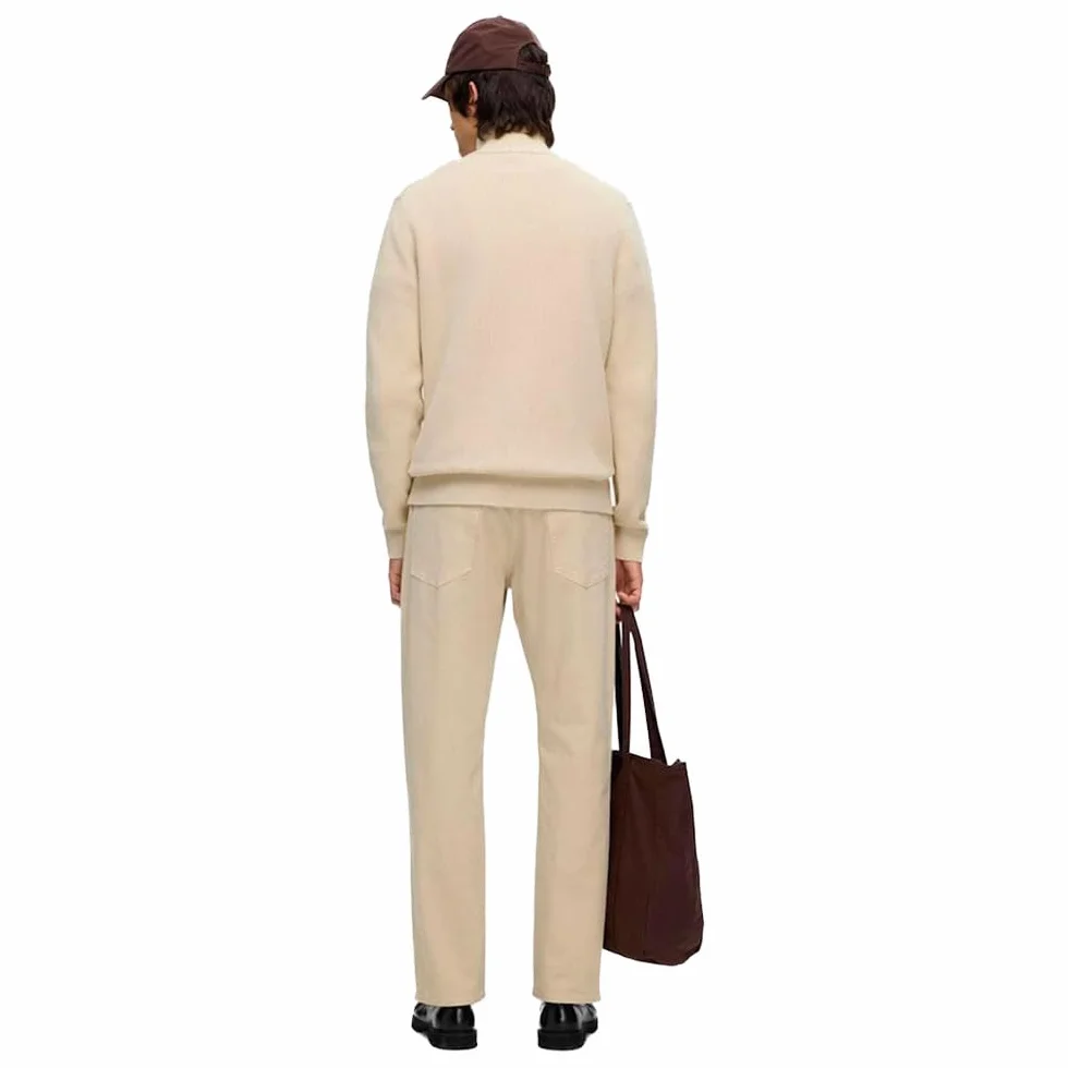 SELETED HOMME Męska kurtka z dzianiny SLHDANE LS Knit Structure Full Zip Oatmeal, rozmiar L, owsianka, L