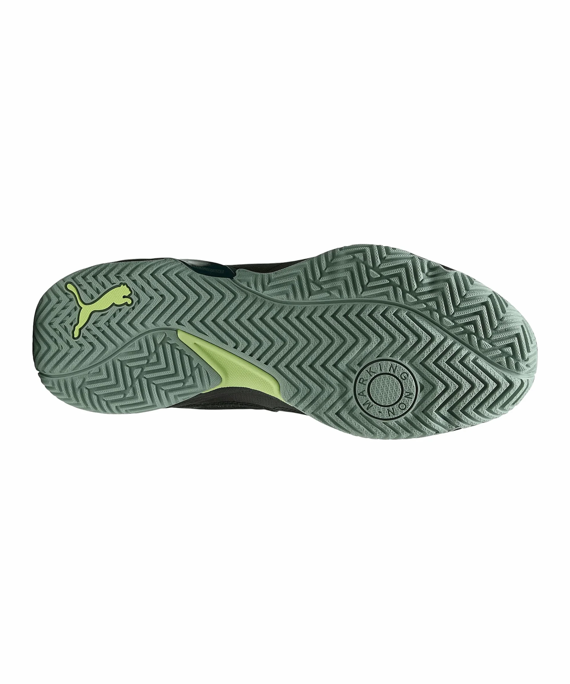 PUMA Unisex Solarstrike 4 buty halowe, Puma Czarny zielony teren gazowany lekki lekki mech, 45 EU