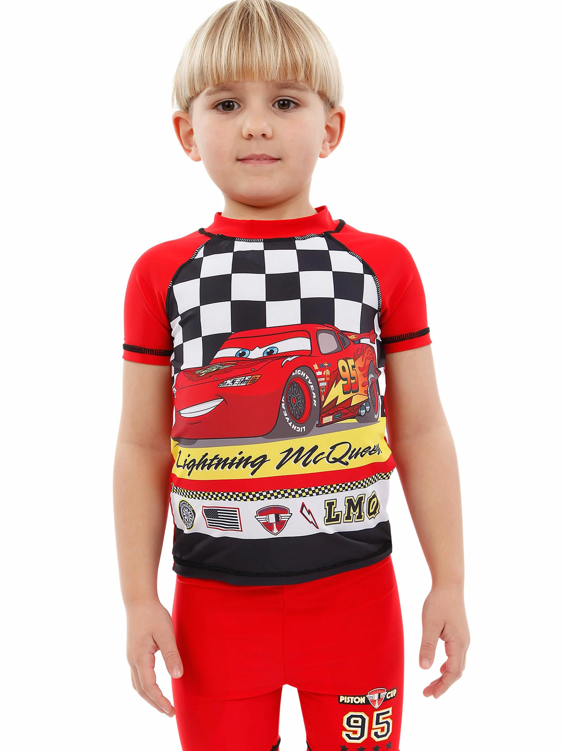Disney Cars Lightning McQueen dwuczęściowy kostium kąpielowy dla chłopców