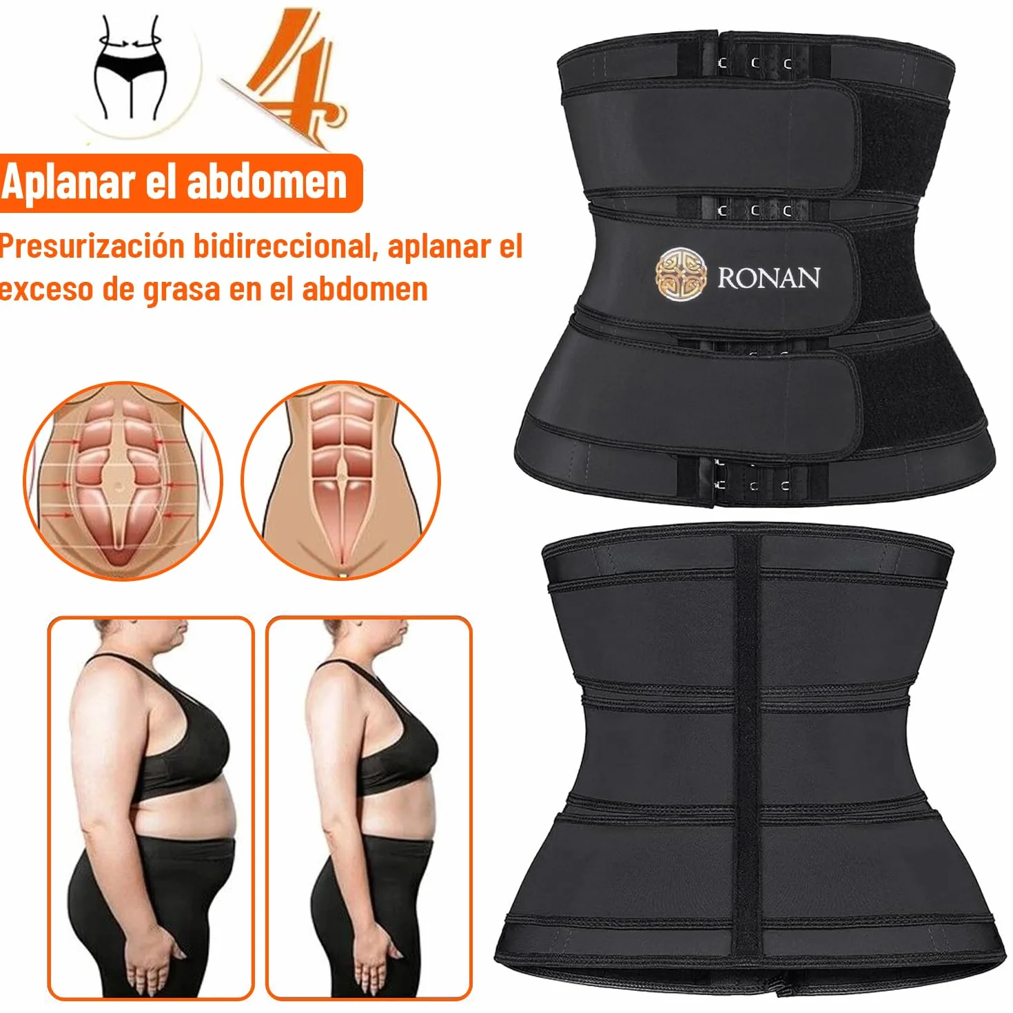 RONAN. - Bielizna modelująca brzuch i talię - Pas biodrowy dla mężczyzn - Pas lędźwiowy damski - Bielizna modelująca brzuch - Bielizna modelująca dla mężczyzn - Bielizna modelująca dla mężczyzn -