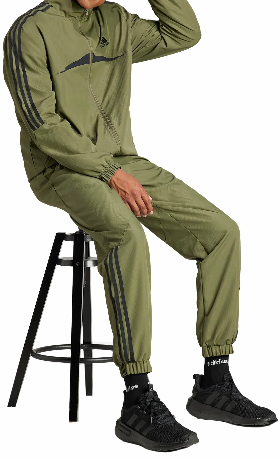 adidas Mężczyźni Sportswear Woven Chevron Track Suit, Olive Strata, XXL
